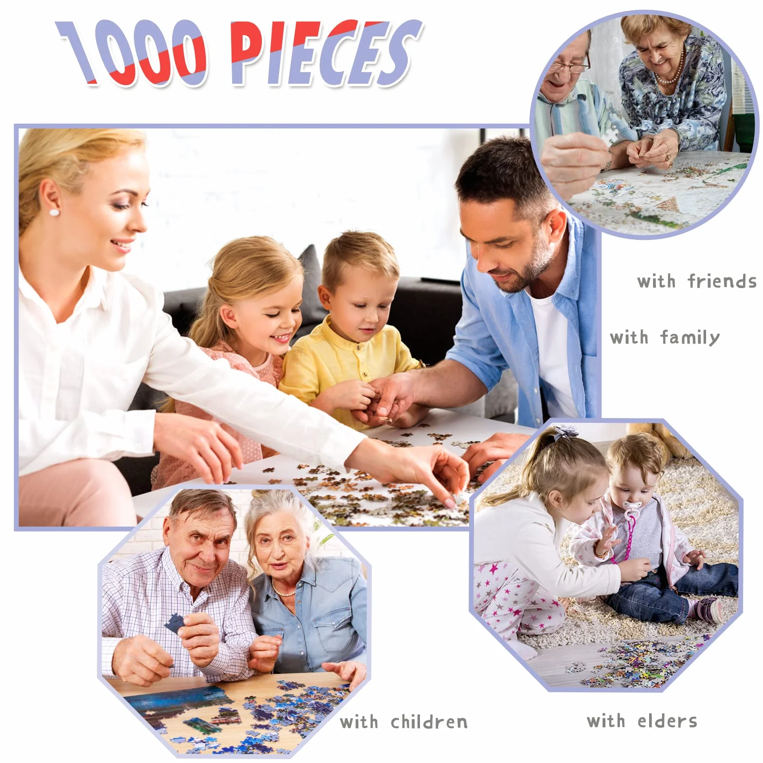 HUADADA Puzzle 1000 elementów, puzzle dla dorosłych, Impossible Puzzle, prezent, gra zręcznościowa dla całej rodziny, kolorowe, latarnia morska