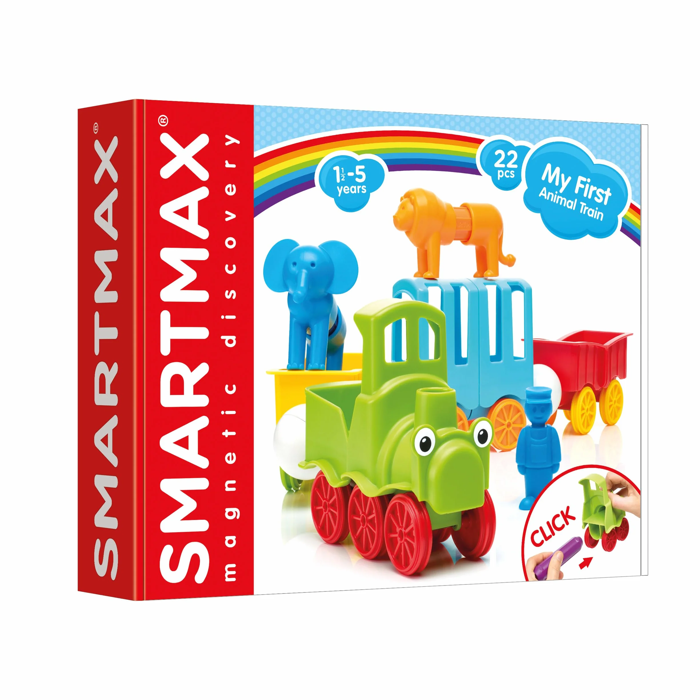 SmartMax 249887 My First Animal Train - 22 pcs, Multicoloured, 22pcs/ 1-5 Years