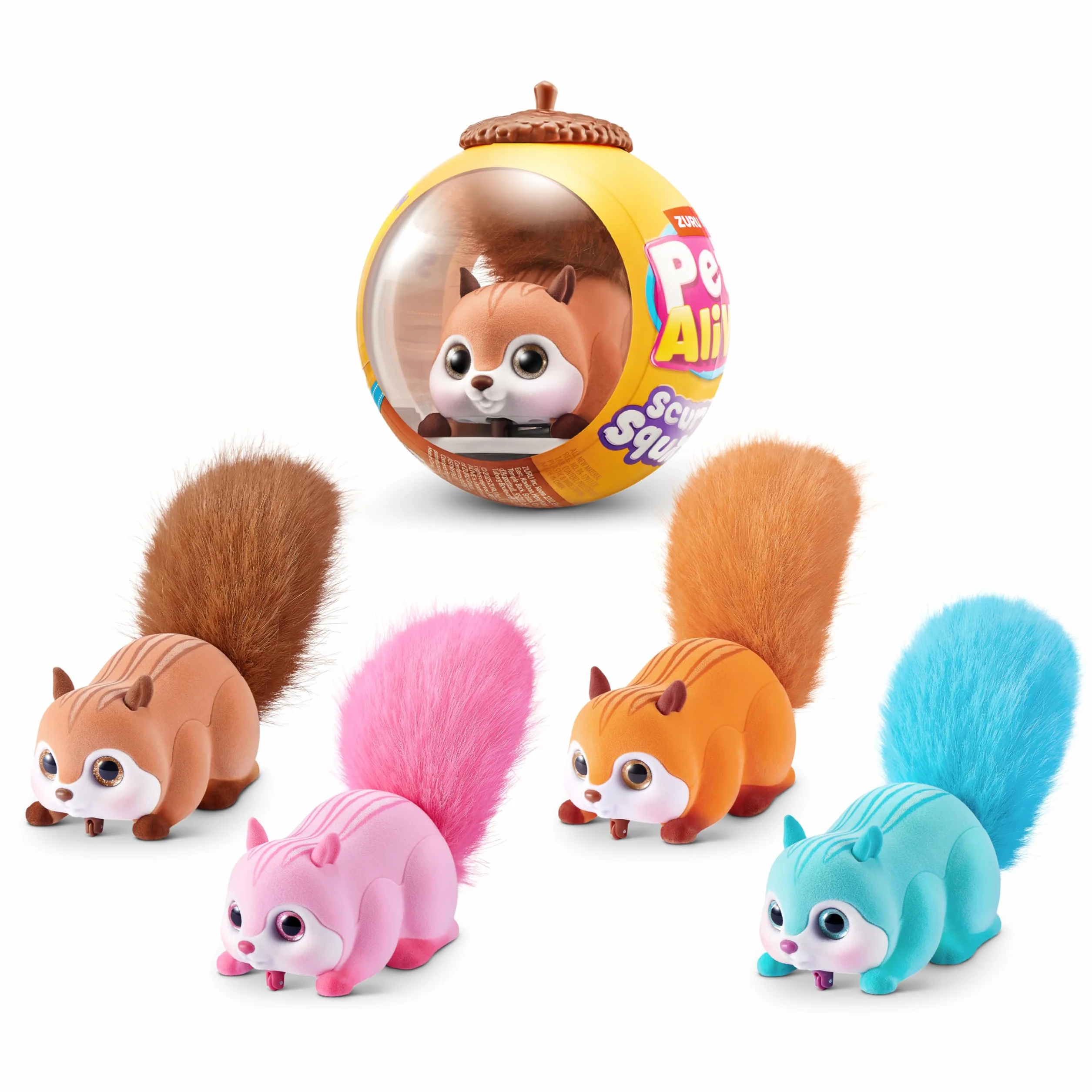Pets Alive Scurry'n Squirrel (Orange) by ZURU interaktywna zabawka robotyczna, poruszająca się wiewiórka z realistycznymi mi i dźwiękami, od 3 lat i starszych, dla dzieci i niemowląt