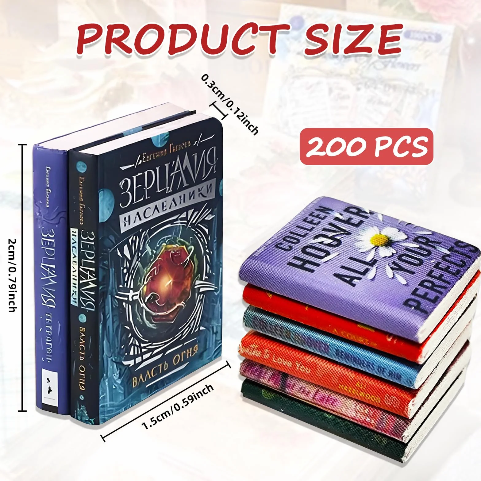 200 Domek dla lalek Książki, Mini Książki, Miniaturowe Książki, Akcesoria do domku dla lalek, do gabinetu, sypialni, biblioteki