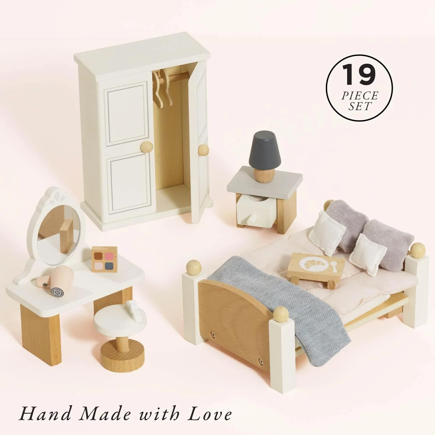 Le Toy Van - Wooden Daisylane Master Bedroom Dolls House Accessories Play Set For Dolls Houses, Dolls House Furniture Sets - Suitable For Ages 3+