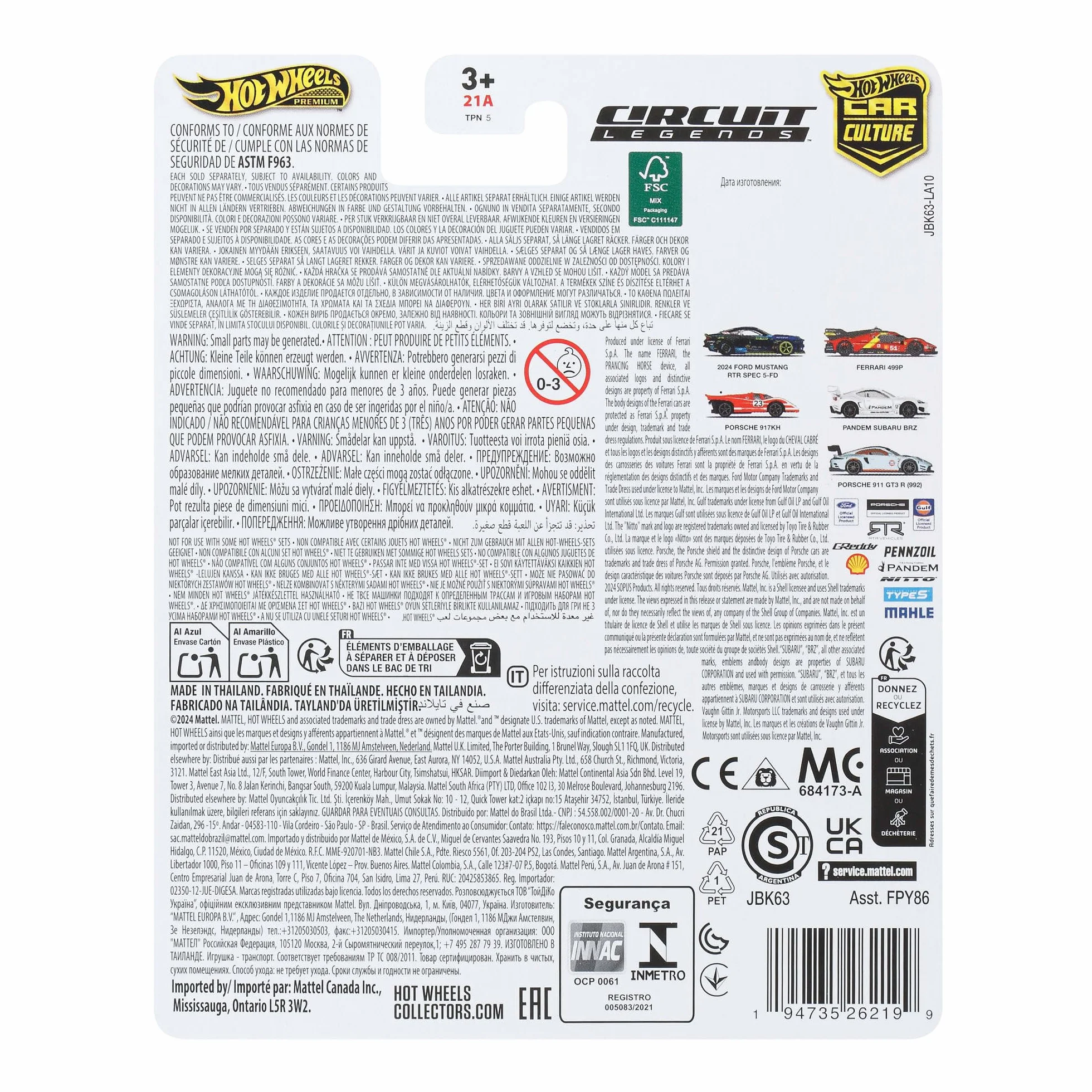 Hot Wheels Premium Car Culture Kultowe auta Circuit Legends Porsche 917K Metalowy samochód zabawka w skali 1:64 z oponami Real Riders, JBK63