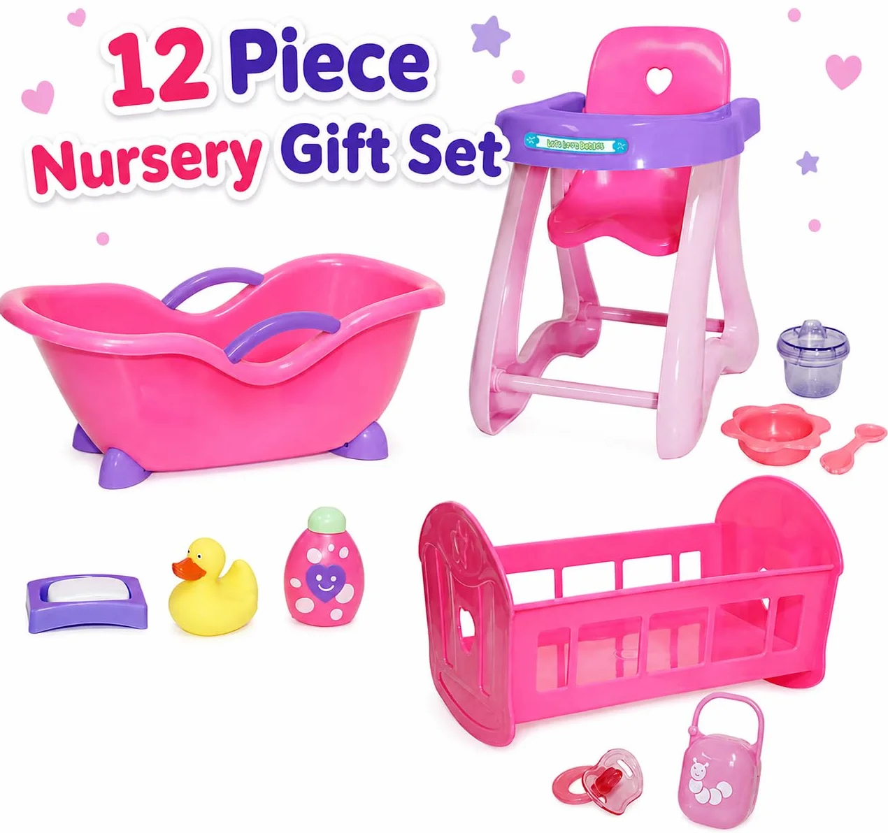 JC TOYS 81453 Akcesoria dla lalek, różowe