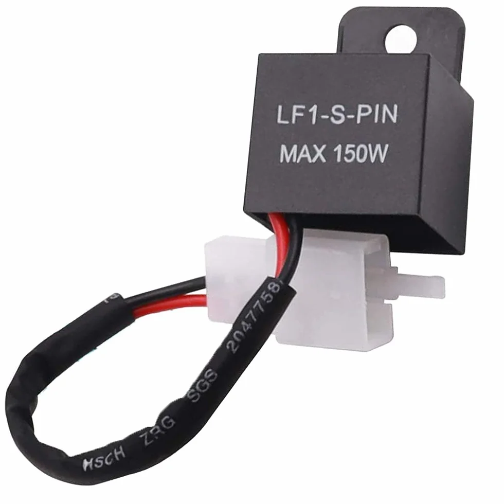 GUUZI 2-Pin LED Przekaźnik Migaczy, Automatyczny Motocyklowy 150W 12V z Kablem do Sterowania Prędkością Sygnału Skrętu LF1-S-PIN