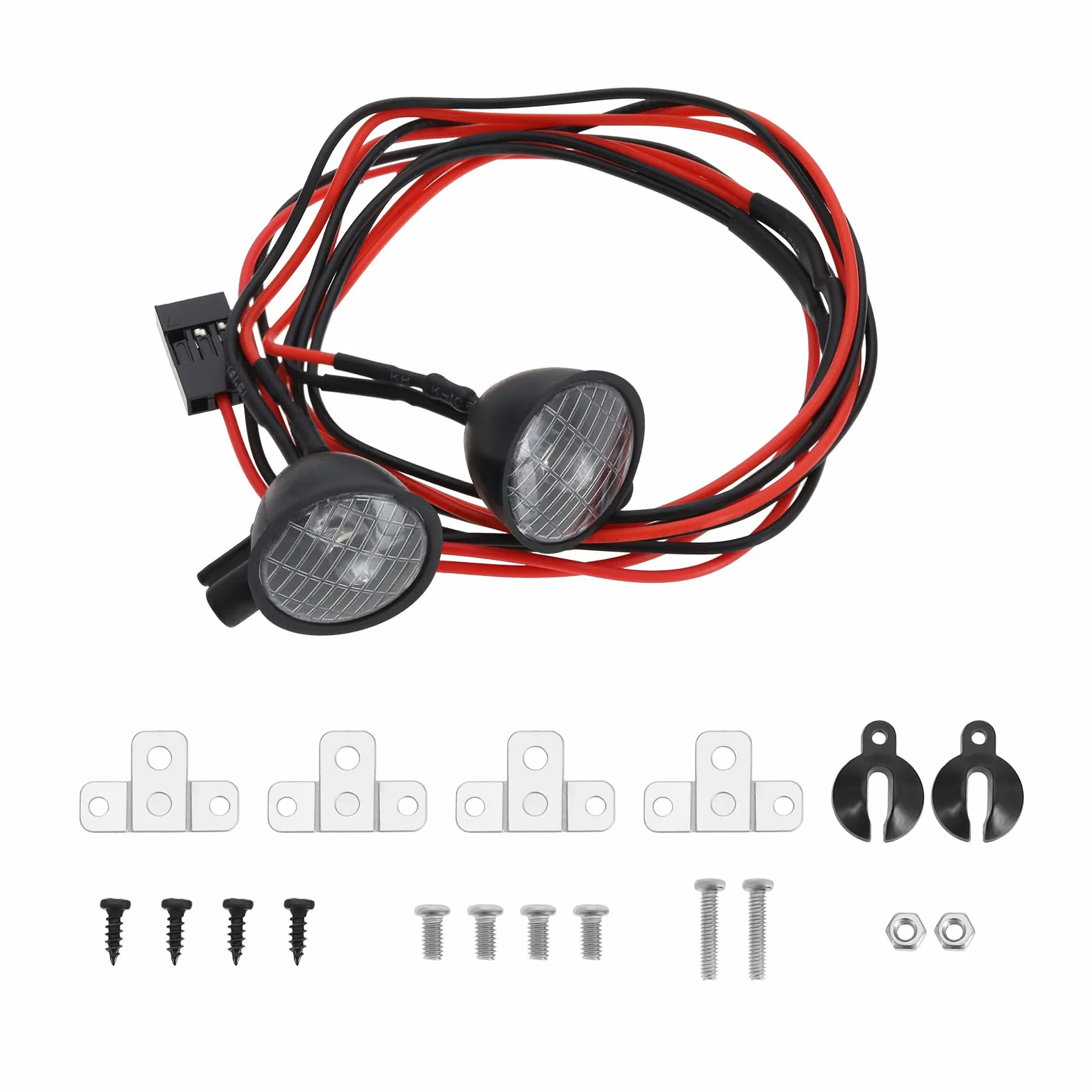 1 zestaw reflektorów samochodowych RC 1/10 RC okrągły dach światło regulowany wspornik światło RC Crawler Car Searchlight kompatybilny z SCX10 kompatybilny z Axial TRX4