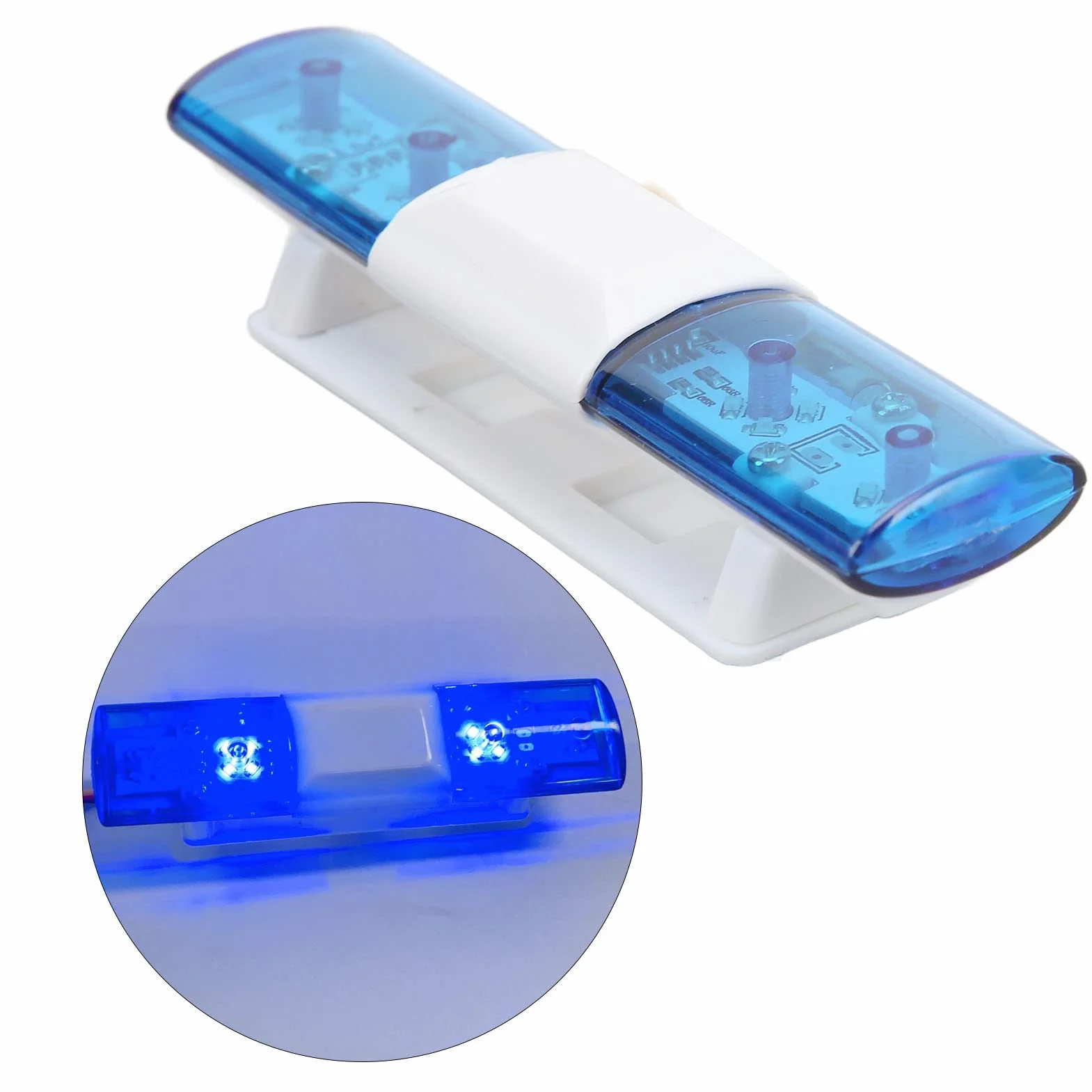 Światło Policyjne RC LED, 4 Tryby Lampa Błyskowa RC Lampa Ostrzegawcza LED dla Samochodów RC 1/8 1/10 (BLUE)