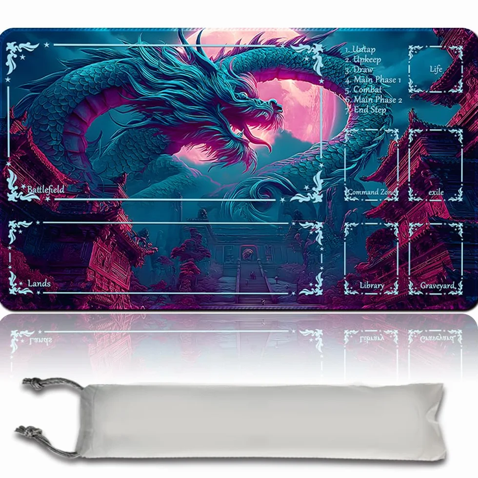 MTG Mata do gry Premium XXL (60 x 35 cm) – fantazyjny design o wysokiej rozdzielczości – antypoślizgowa gumowa mata do TCG/CCG/MTG (z strefą, mtg50-10)