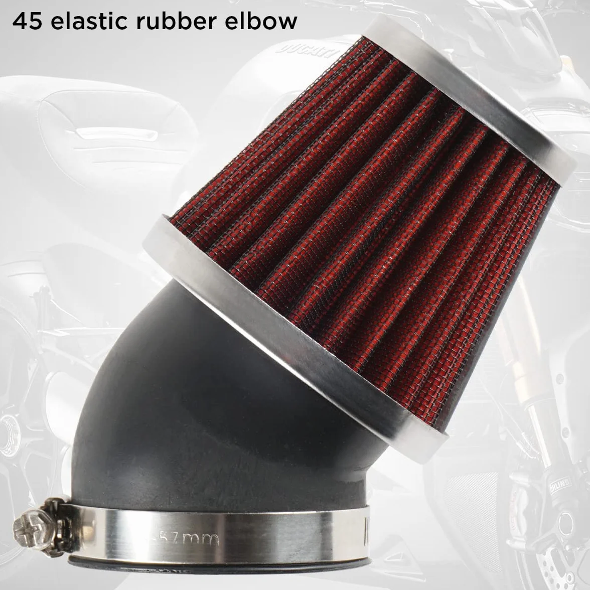 Evermotor Filtr powietrza ATV, 48 mm 49 mm 50 mm filtr gaźnika do skutera 50cc 70cc 90cc 110cc 125cc 150cc quad bike