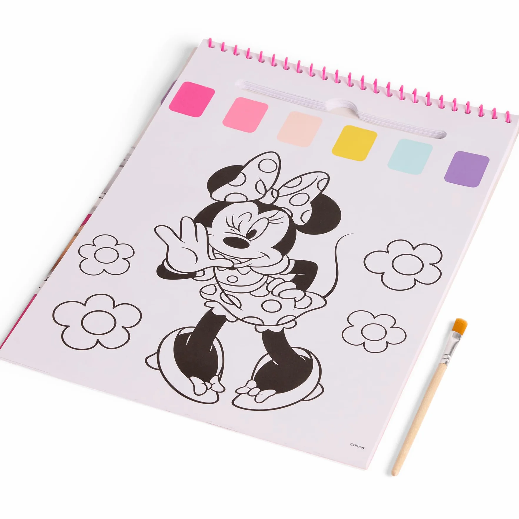 Disney Junior Minnie Mouse - Książeczka do Malowania Wodą z Pędzelkiem - 24 Magiczne Obrazki - Dla Dzieci od 3 Lat (MM24355)