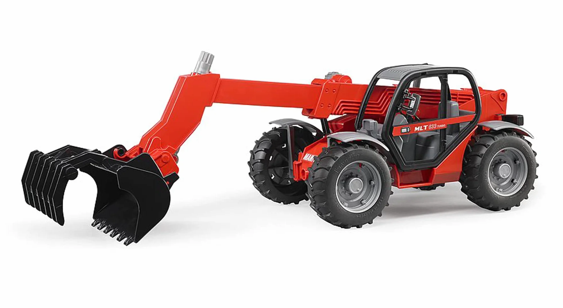 bruder 02125 - Manitou Teleskoplader MLT 633 - 1:16 Pojazd, Pojazd budowlany, Maszyna budowlana, Wózek widłowy, Ładowarka kołowa, Zabawka