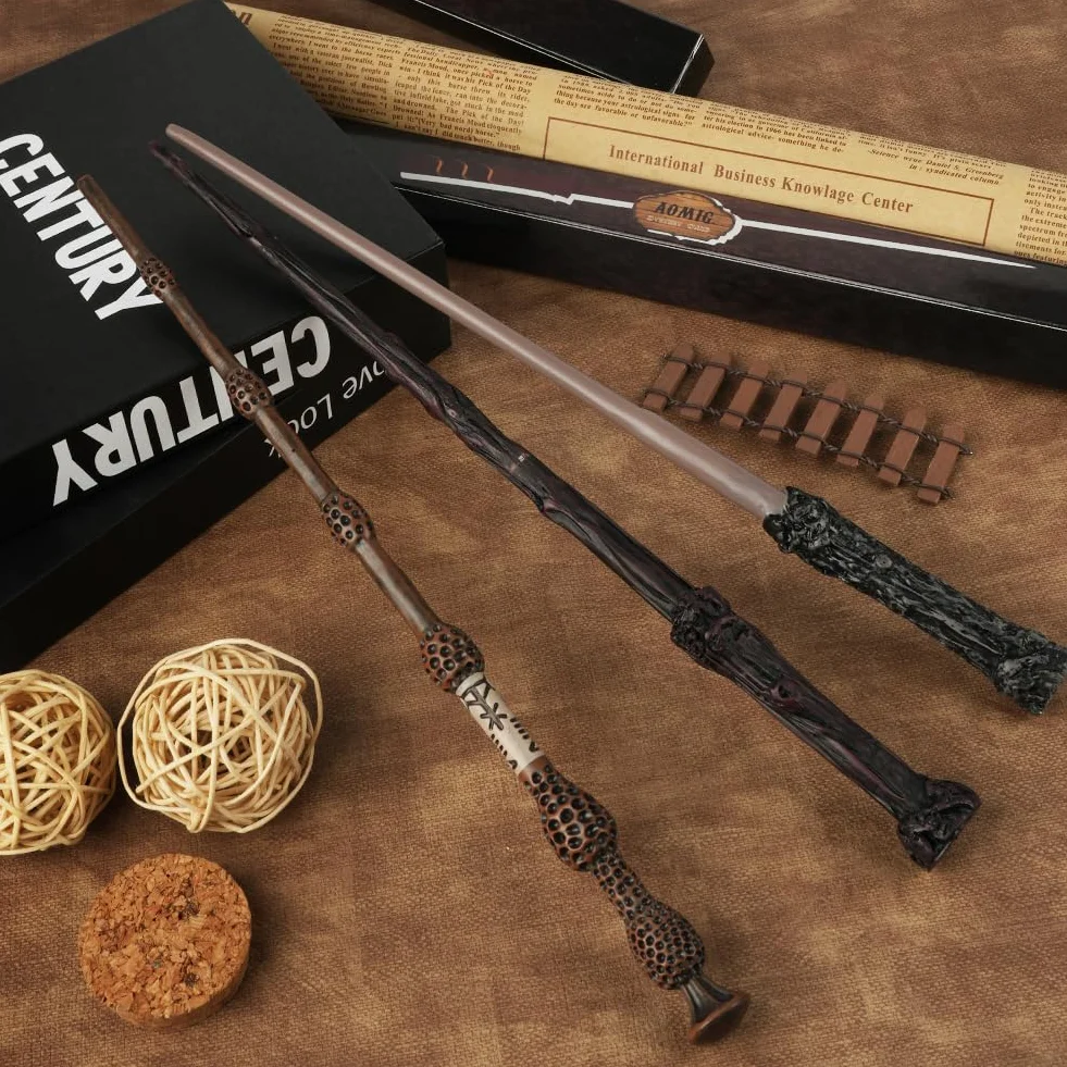 Aomig Luksusowa magiczna różdżka dźwięku i światła, Patronus, 31 cm, dla dzieci 6+, prezent kolekcjonerski