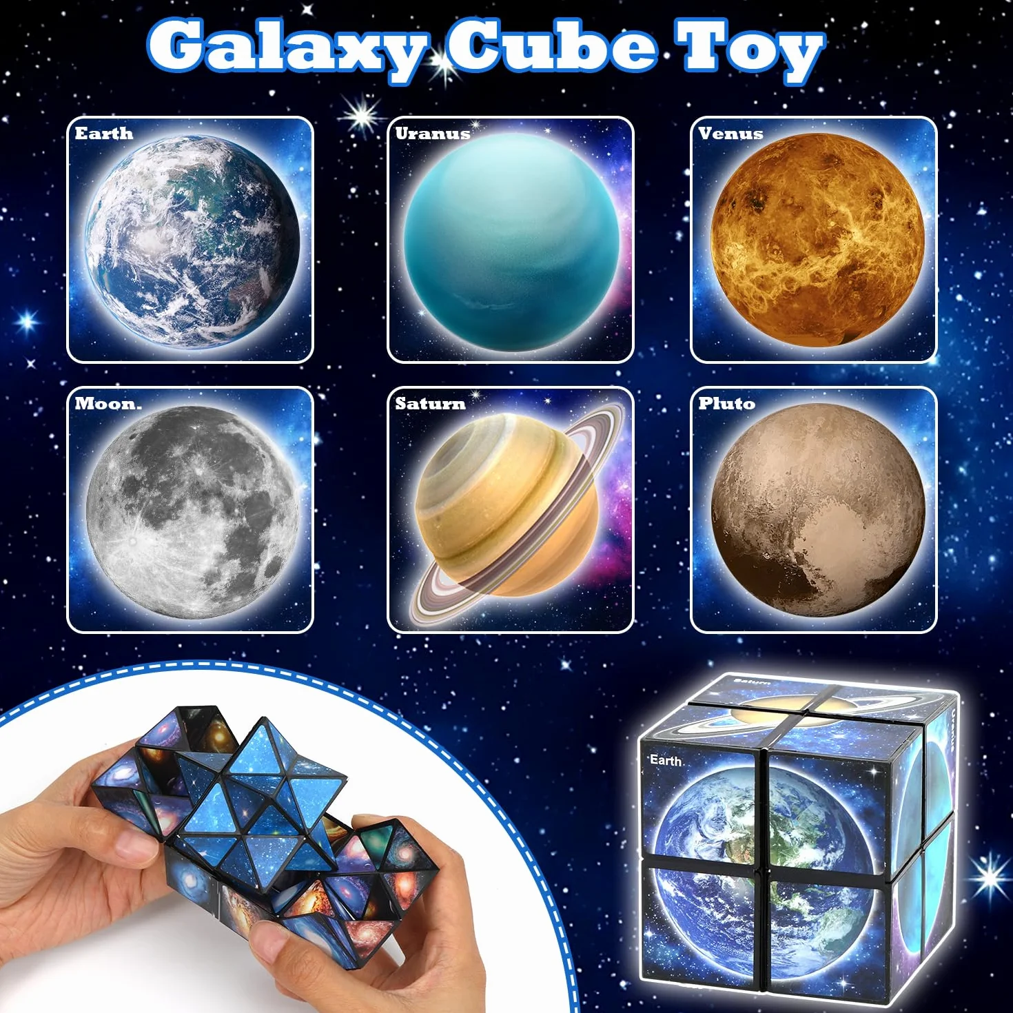 Gwiazda kostka rubika, Infinity Cube, antystresowa kostka IQ, puzzle nieskończoności, magiczna kostka, pomysły na prezent od 6, 7, 8, 9, 10, 11 lat, dla chłopców i dziewczynek