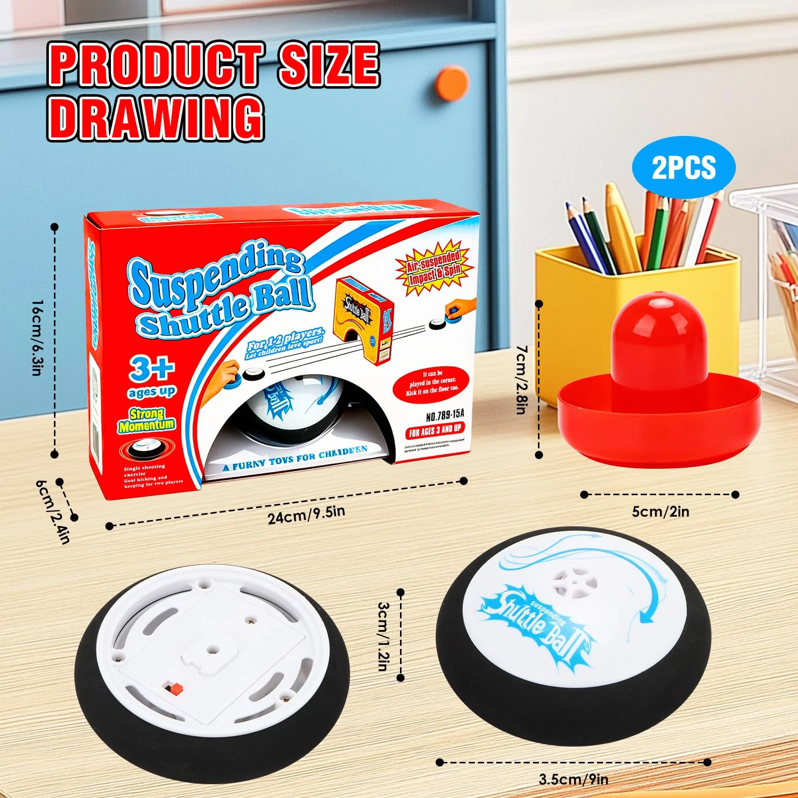 Air Hockey Hover Puck, mini gra stołowa z 2 krążkami i rakietami, przenośny zestaw do gry w hokeja z unoszącymi się krążkami, gra stołowa dla dorosłych
