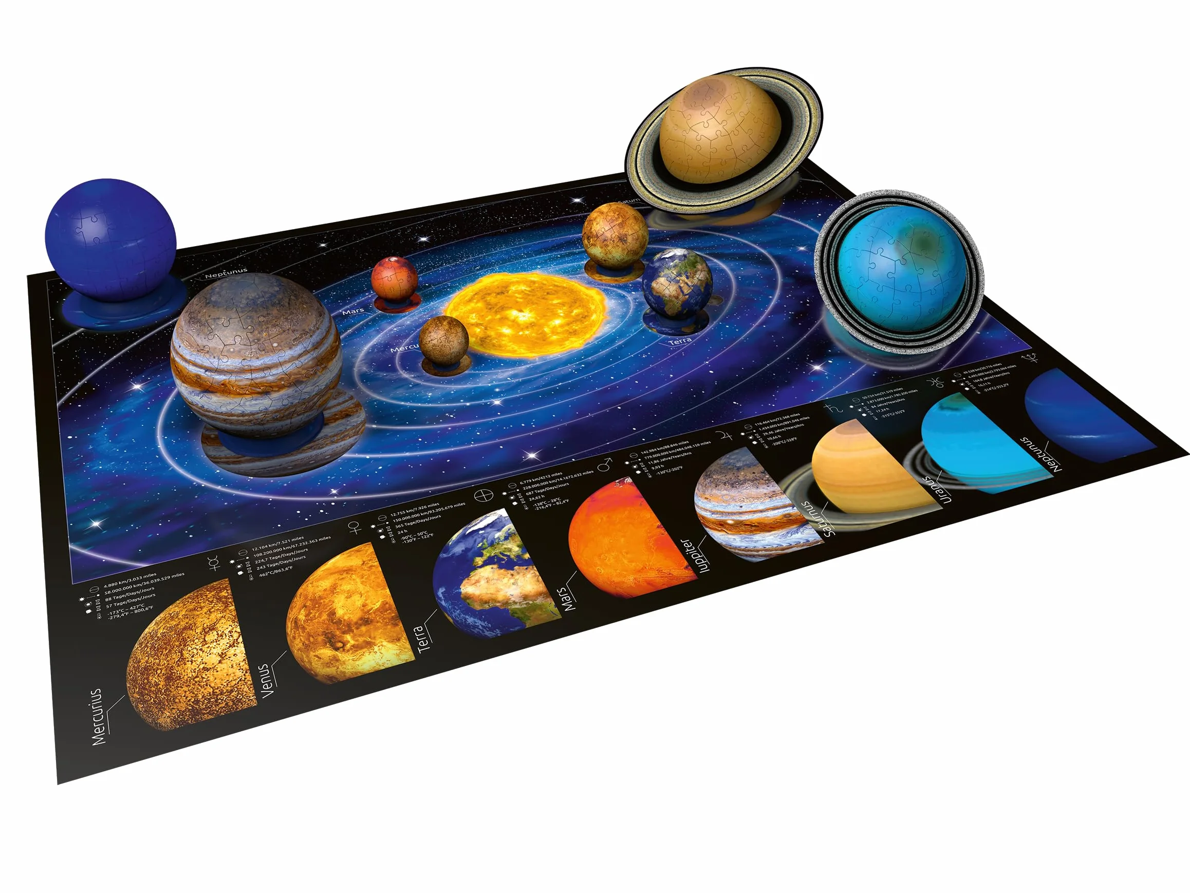 Ravensburger Puzzle 3D 11668 Ravensburger Układ Planetarny 960 Elementów Puzzle 3D (11668) Dla Dzieci I Dorosłych. Technologia Easy Click - Każdy Element Pasuje Idealnie,kolorowy
