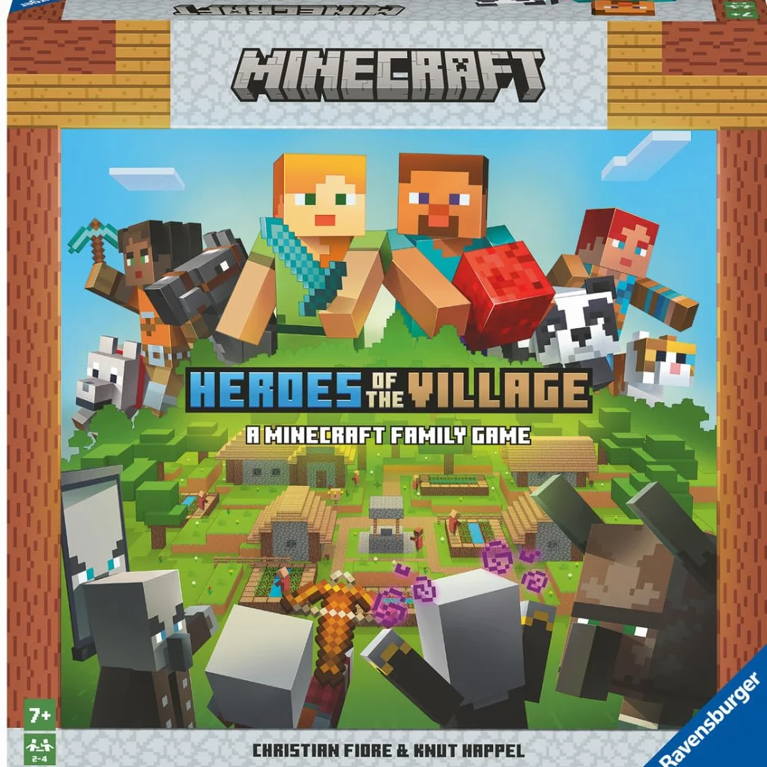 Ravensburger Minecraft Heroes of the Village gra planszowa dla dzieci w wieku od 6 lat, dla 2 do 4 graczy, prezenty świąteczne