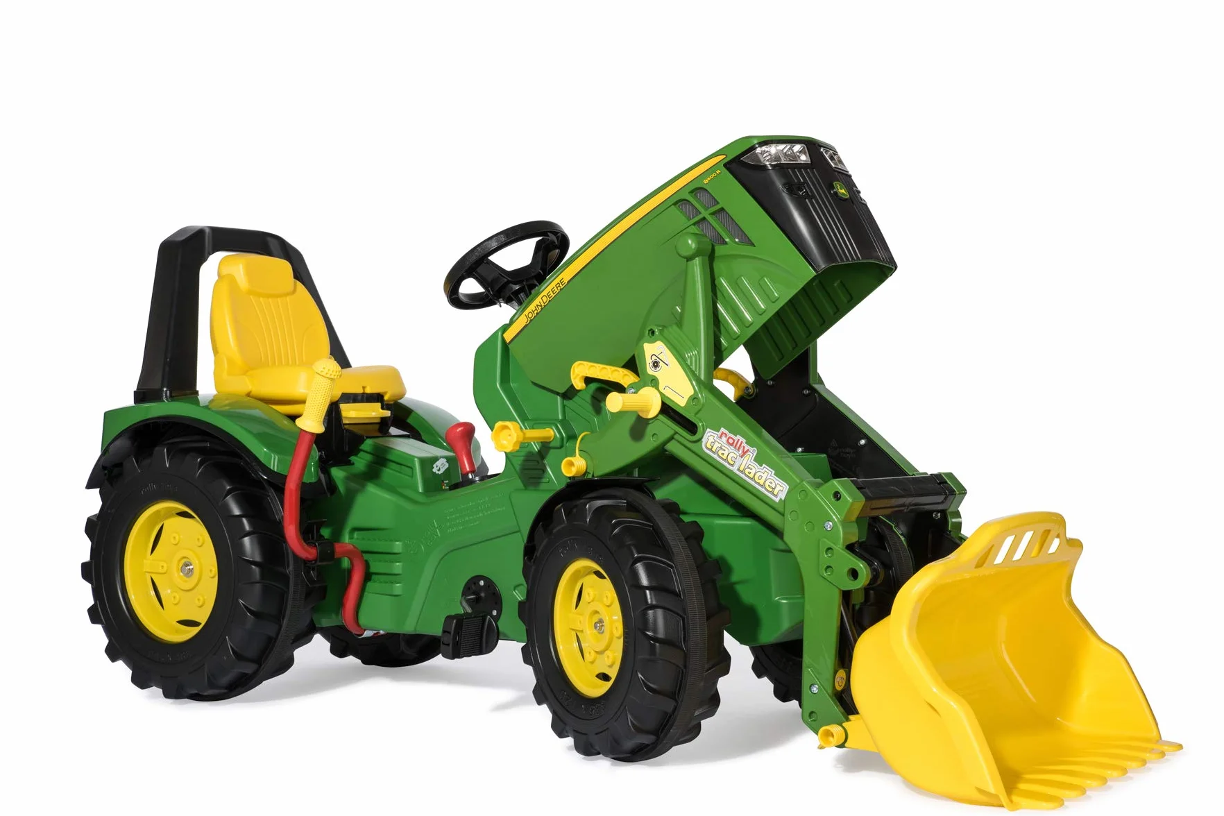 Rolly Toys Traktor na pedały John Deere rollyX-Trac Premium w zestawie z ładowarką RollyTrac (przerzutka dwubiegowa, hamulec ręczny, dla dzieci w wieku 3-10 lat, regulowane siedzisko, traktor z