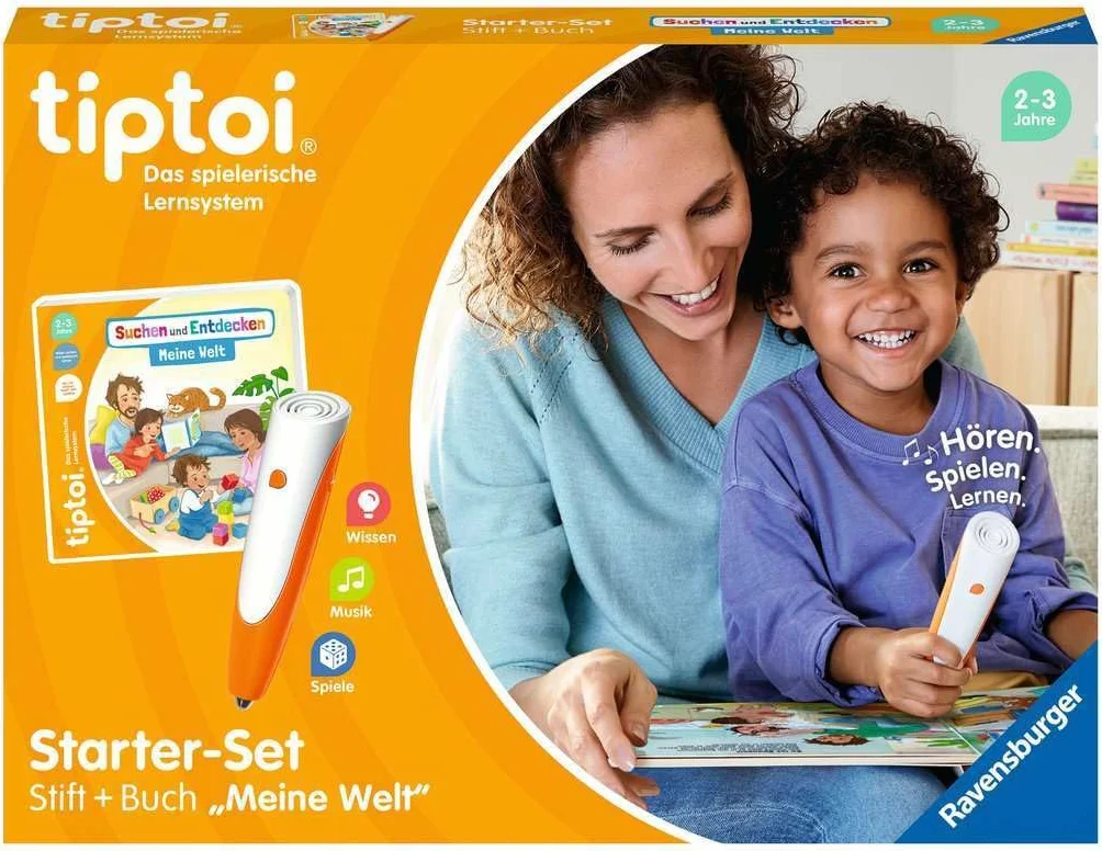 Ravensburger Starter-Set Tiptoi Elektroniczy Długopis, Biały/Pomarańczowy, Od 2 lat