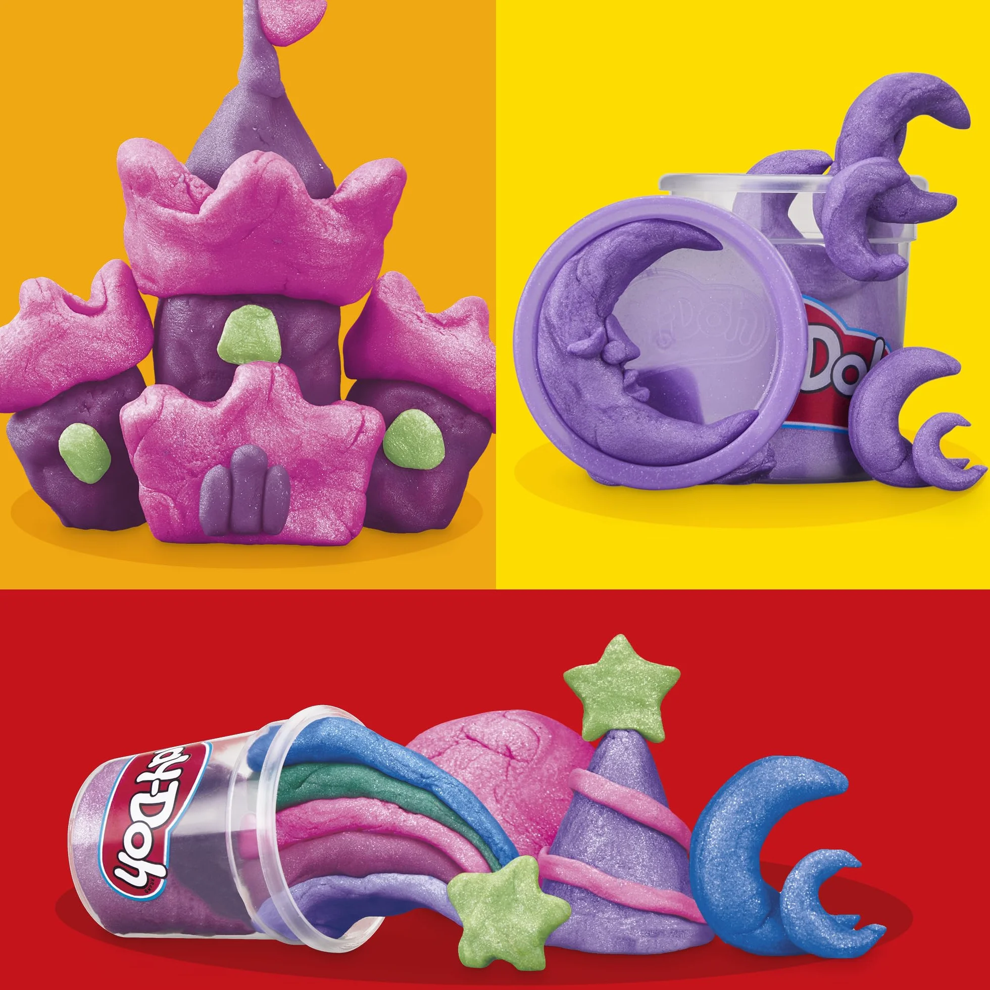 Play-Doh Sześciopak z kolekcją błyszczącej ciastoliny Play-Doh, plastyczne zabawy dla dzieci
