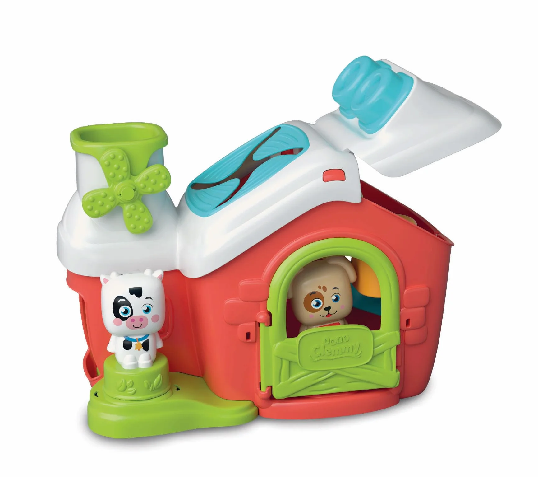 Clementoni Soft Clemmy - Touch & Play, farma sensoryczna, zestaw do zabawy, wczesne dzieciństwo, wyprodukowano we Włoszech, dla dzieci w wieku 6-36 miesięcy, 100% zmywalne, miękkie klocki, zabawka do
