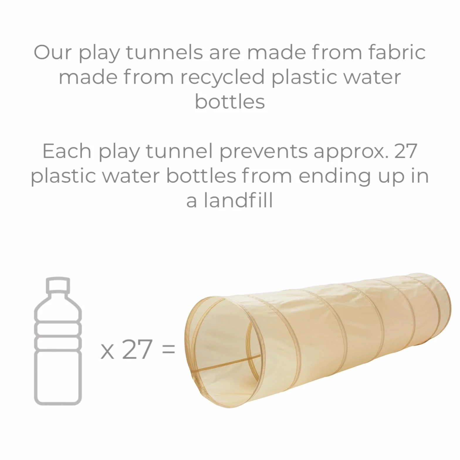 3 Sprouts Tunel do zabawy dla dzieci z ekologiczną tkaniną pochodzącą z recyklingu - namiot do zabawy dla dzieci wewnątrz i na zewnątrz - Vichy Beige