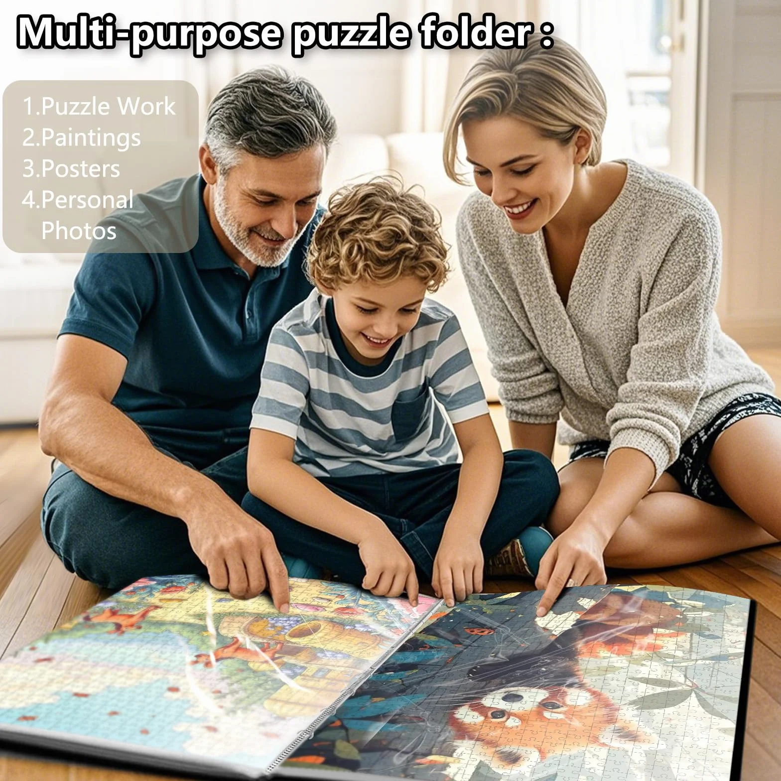 Segregator do przechowywania puzzli 1000 elementów, przeno?ny organizer o du?ej pojemno?ci z 25 kieszeniami, przeno?ny i py?oszczelny, akcesoria do puzzli