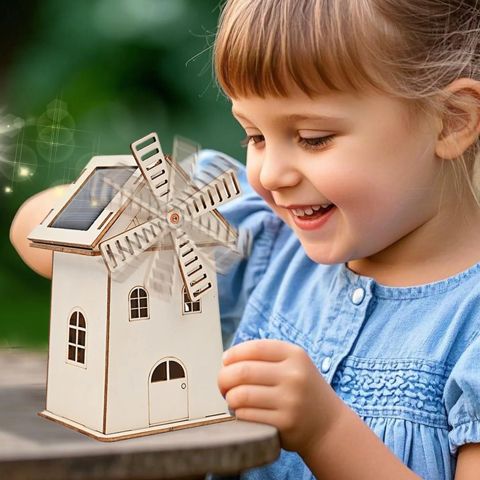 Mini wiatrak zasilany energią słoneczną, przyjazny dla środowiska zestaw modeli solarnych, zabawka edukacyjna, i interaktywne rzemiosło, dla dzieci i dorosłych (8,3 x 7 x 14 cm)