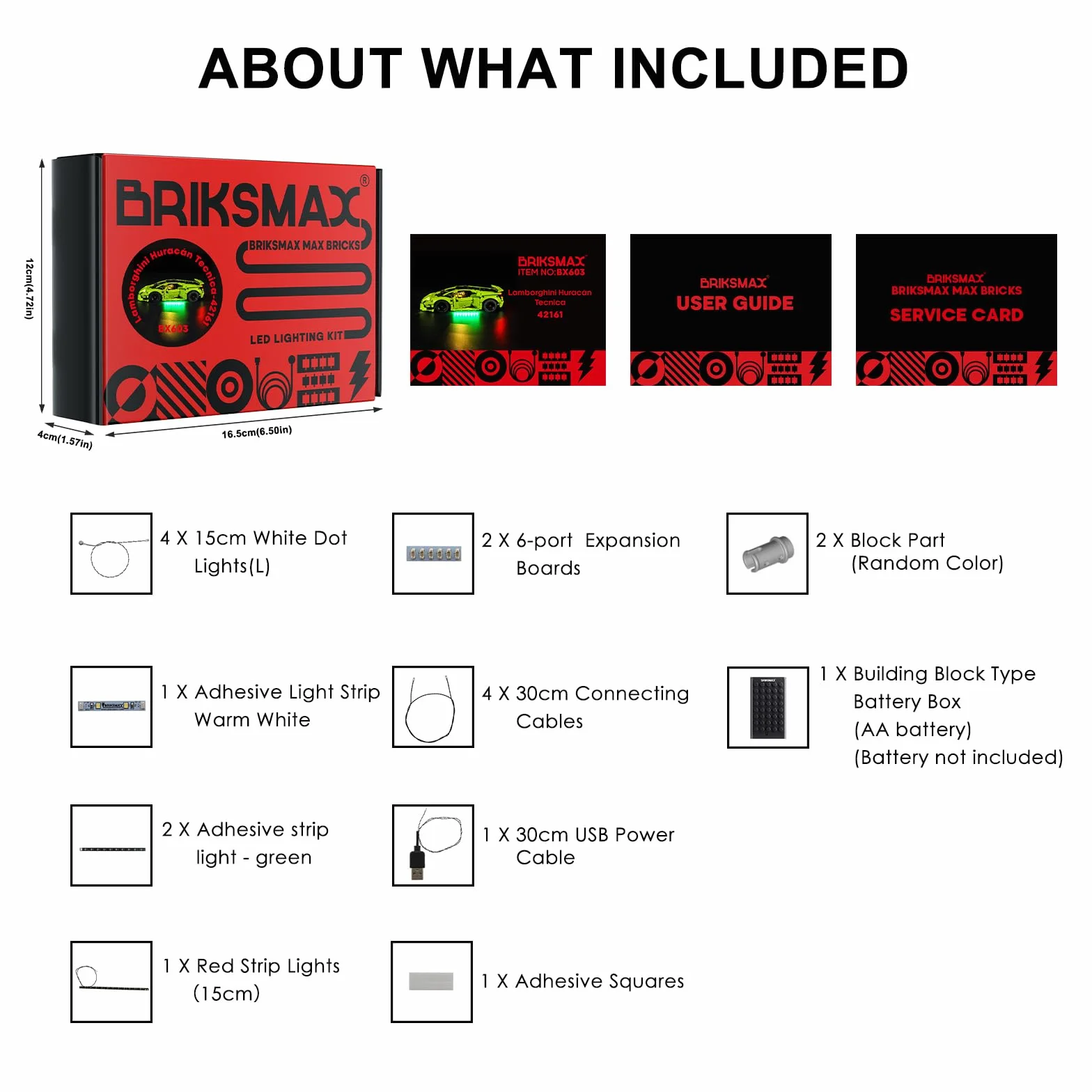 BRIKSMAX 42161 Oświetlenie LED do Lamborghini Huracán Tecnica – kompatybilne z klockami Lego Technic – bez zestawu