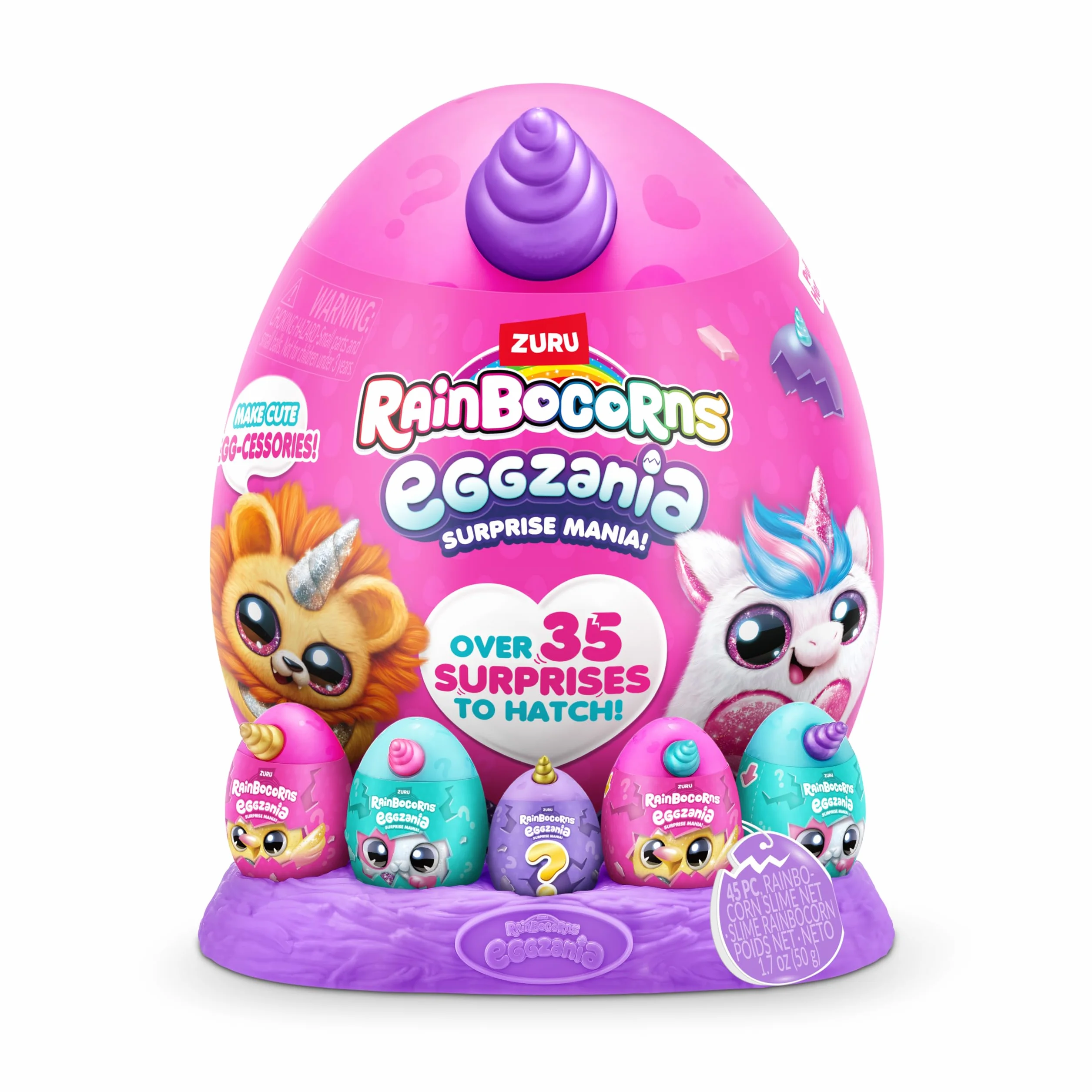 Rainbocorns Eggzania Surprise Mania Trixie the Kitten - Kolekcjonerska Pluszowa, Ponad 20 Niespodzianek, 28 cm, Pierścionki, Bransoletki, Naklejki, Akcesoria
