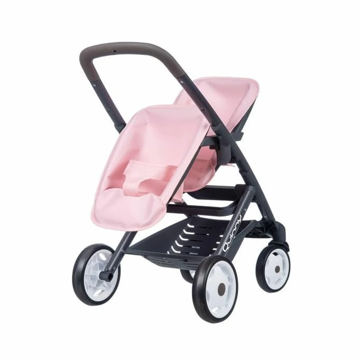 Smoby Quinny podwójny wózek sportowy różowy – dla lalek do 42 cm – wózek w stylu Quinny; dla dzieci od 3 lat