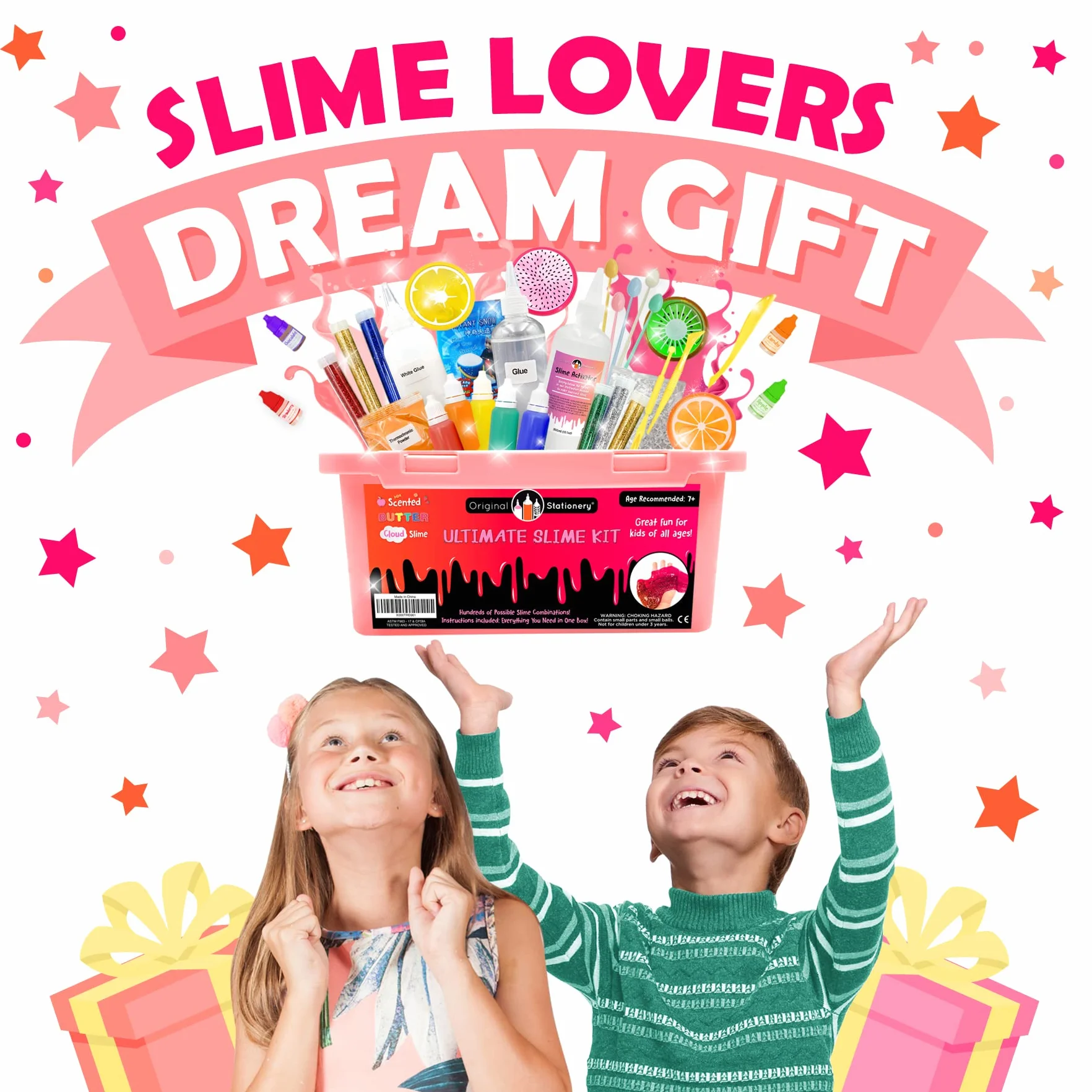 Original Stationery Ultimate Slime - zestaw ''zrób to sam'' do produkcji plastelinowych „glutków” dla chłopców i dziewcząt - w jednym pudełku z klejem, brokatem, barwnikami, instrukcjami i wszystkim, co potrzebne aby od razu zacząć