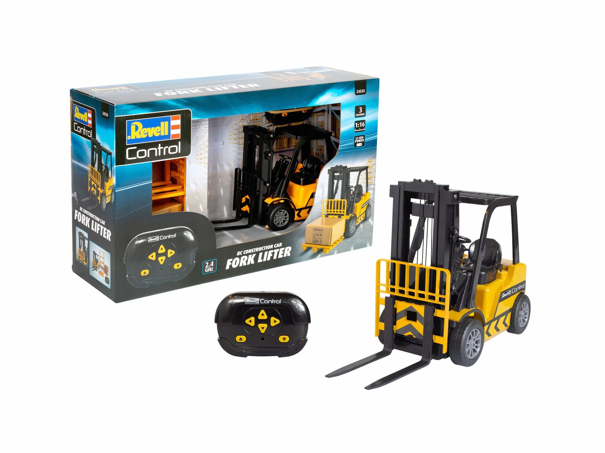 Revell Control 24535 Zdalnie sterowany wózek widłowy, czarno-żółty