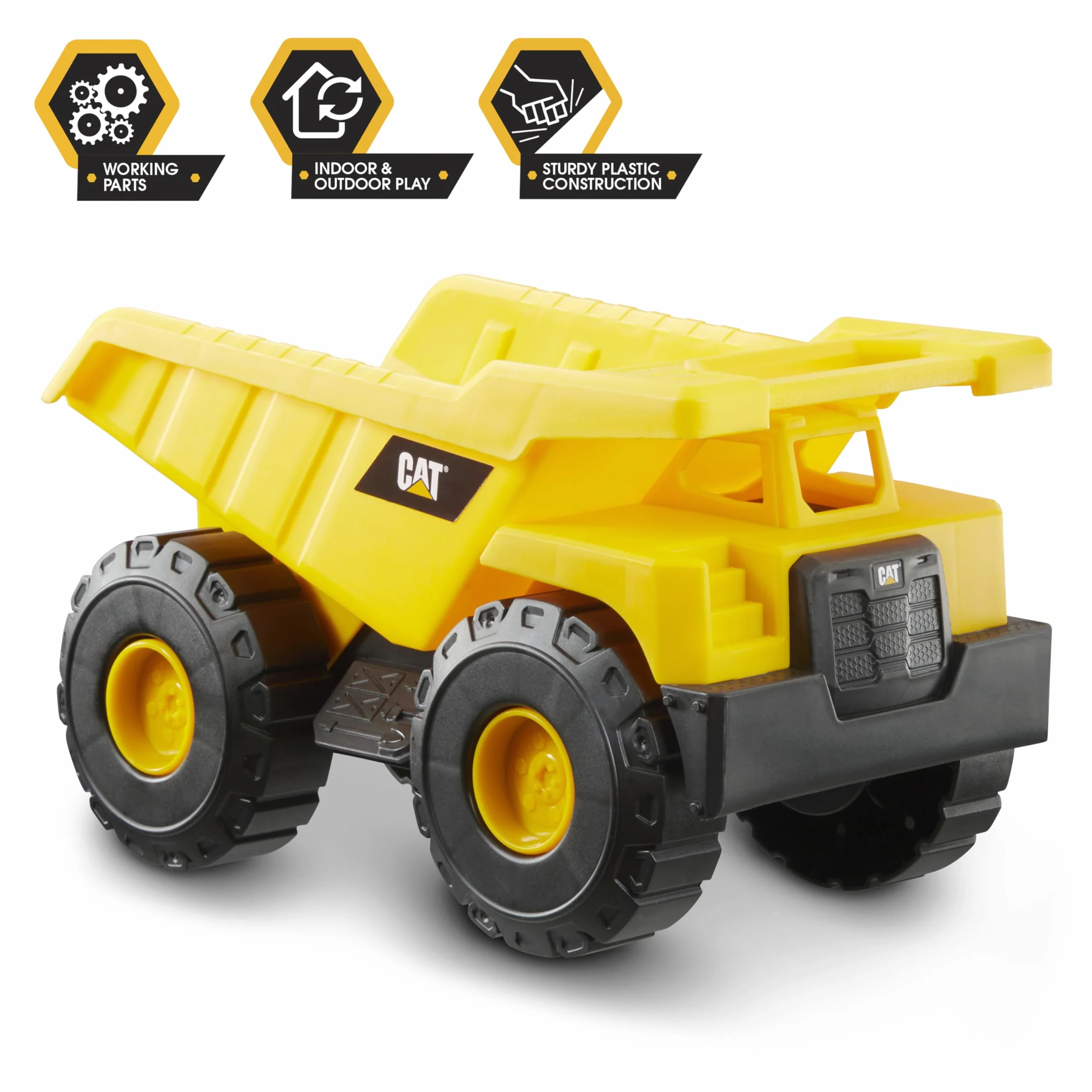CatToysOfficial 82360 Caterpillar by Funrise 82284 Caterpillar CAT Mini-Crew ciężarówka uchylna, ładowarka kołowa i koparka pojazd budowlany, żółto-czarna