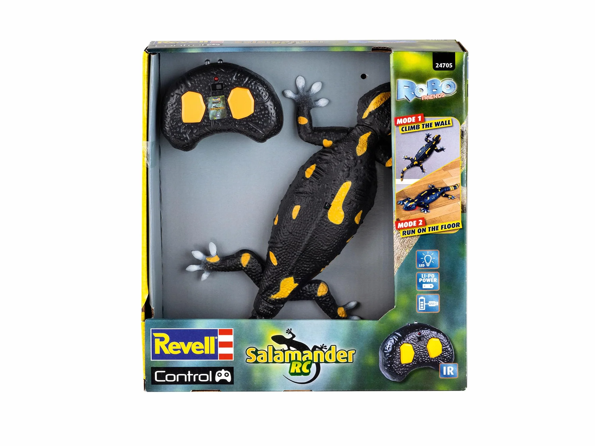 Revell Control Robo Friends RC Salamander, z trybami wspinaczki ściennej i biegania na podłodze, z kontrolą podczerwieni i wydajnym akumulatorem litowo-jonowym