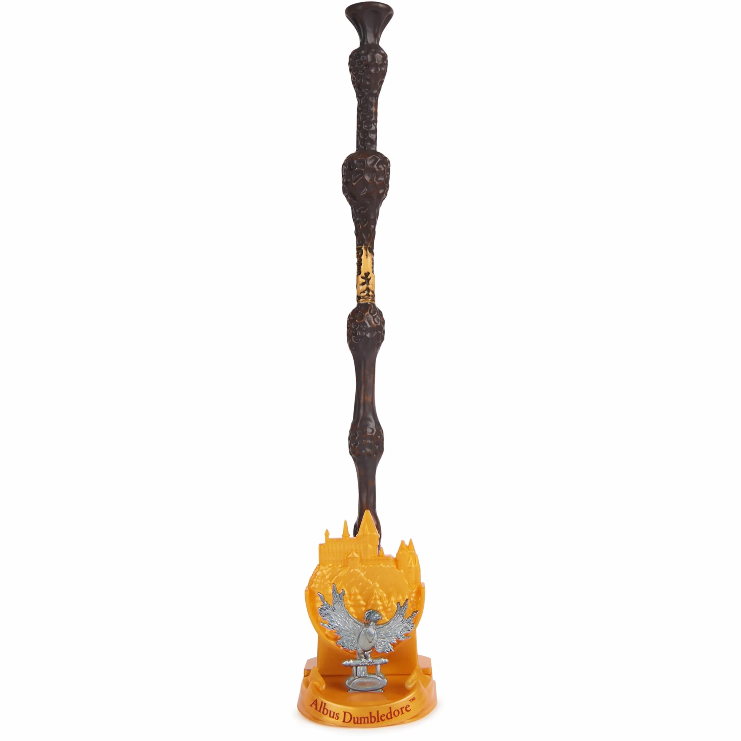 Wizarding World Harry Potter Autentyczna plastikowa różdżka Albus Dumbledore, z uchwytem Hogwartu, 30 cm, zabawka dla fanów w wieku od 14 lat, złota