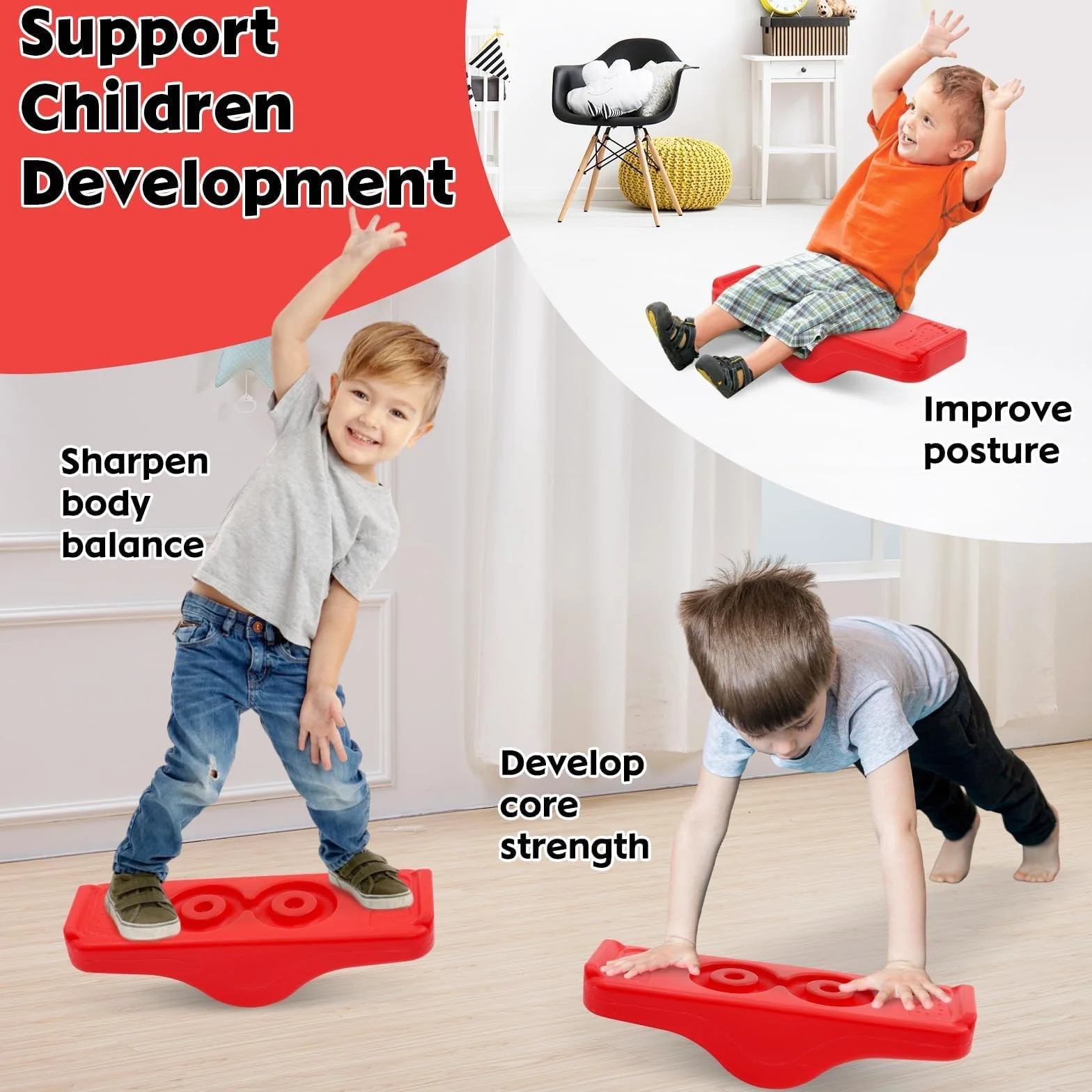 Montessori deska do balansowania dla dzieci, deska do balansowania dla dzieci, do balansowania i balansowania dzieci, kolor zielony