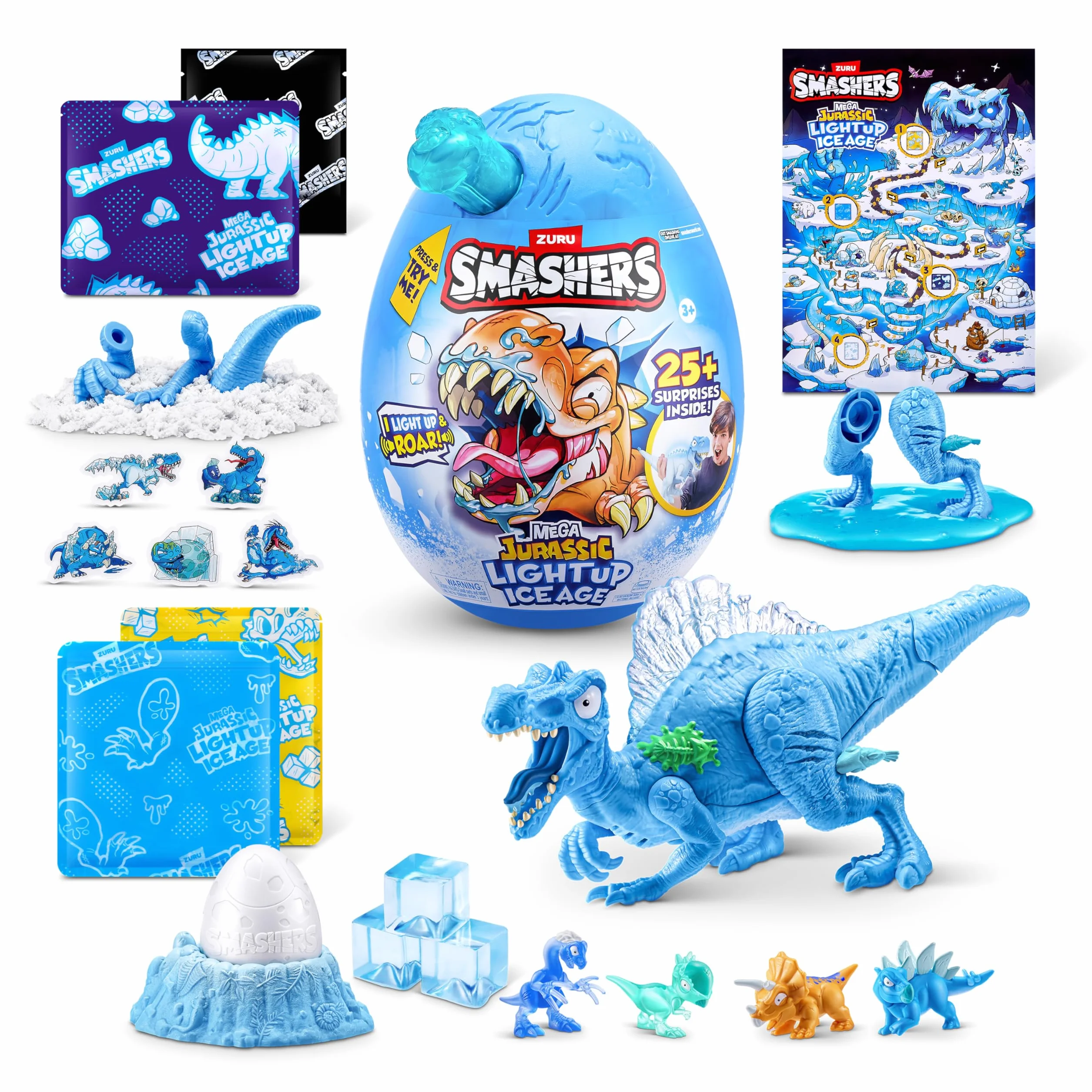 Smashers Mega Jurassic Light Up Ice Age (Spinosaurus) od ZURU, zabawka dla chłopców