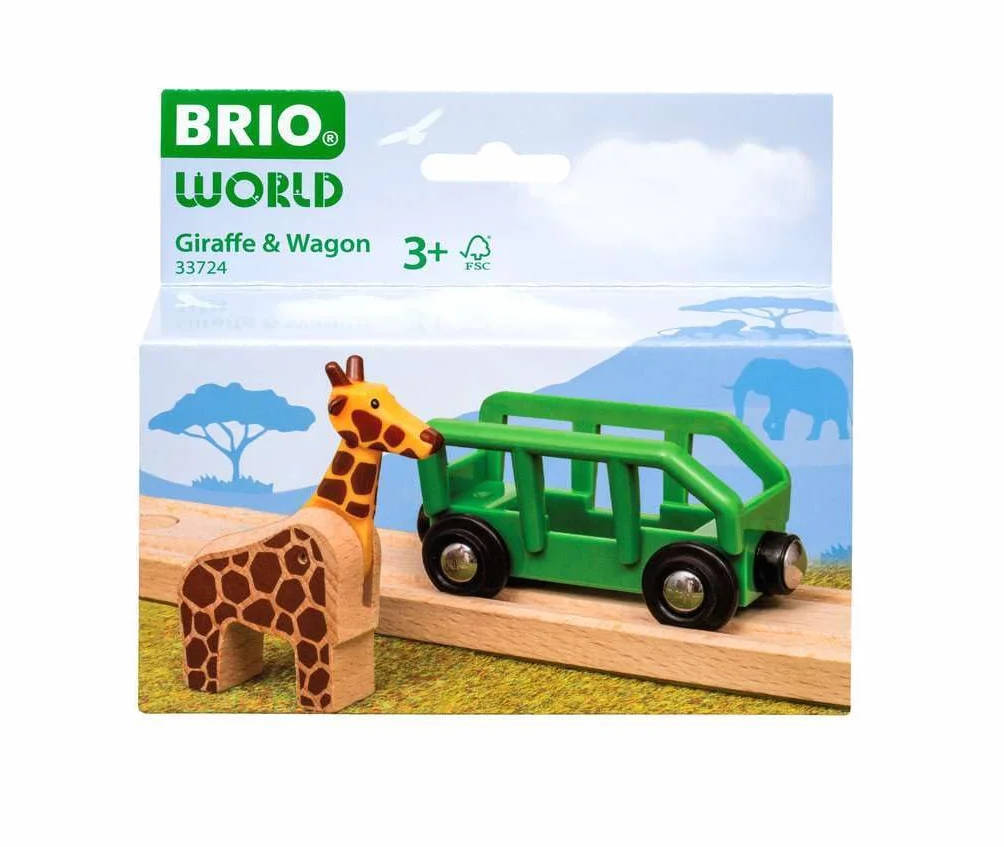 Brio 63372400 Żyrafa I Wagon (63372400) Bezpieczna Zabawka Dla Dzieci Powyżej 3 Lat