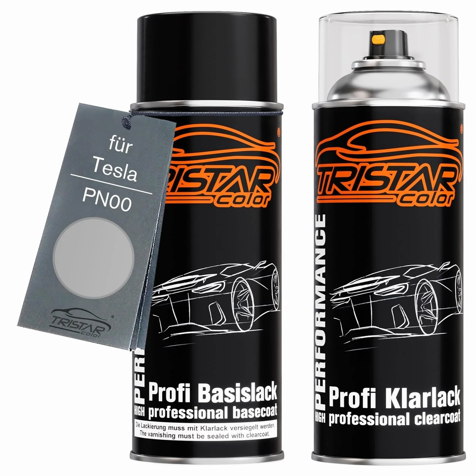 TRISTARcolor Lakier samochodowy Zestaw lakierów dla Tesla PN00 Quicksilver Metallic Lakier bazowy bezbarwny w puszce 400ml