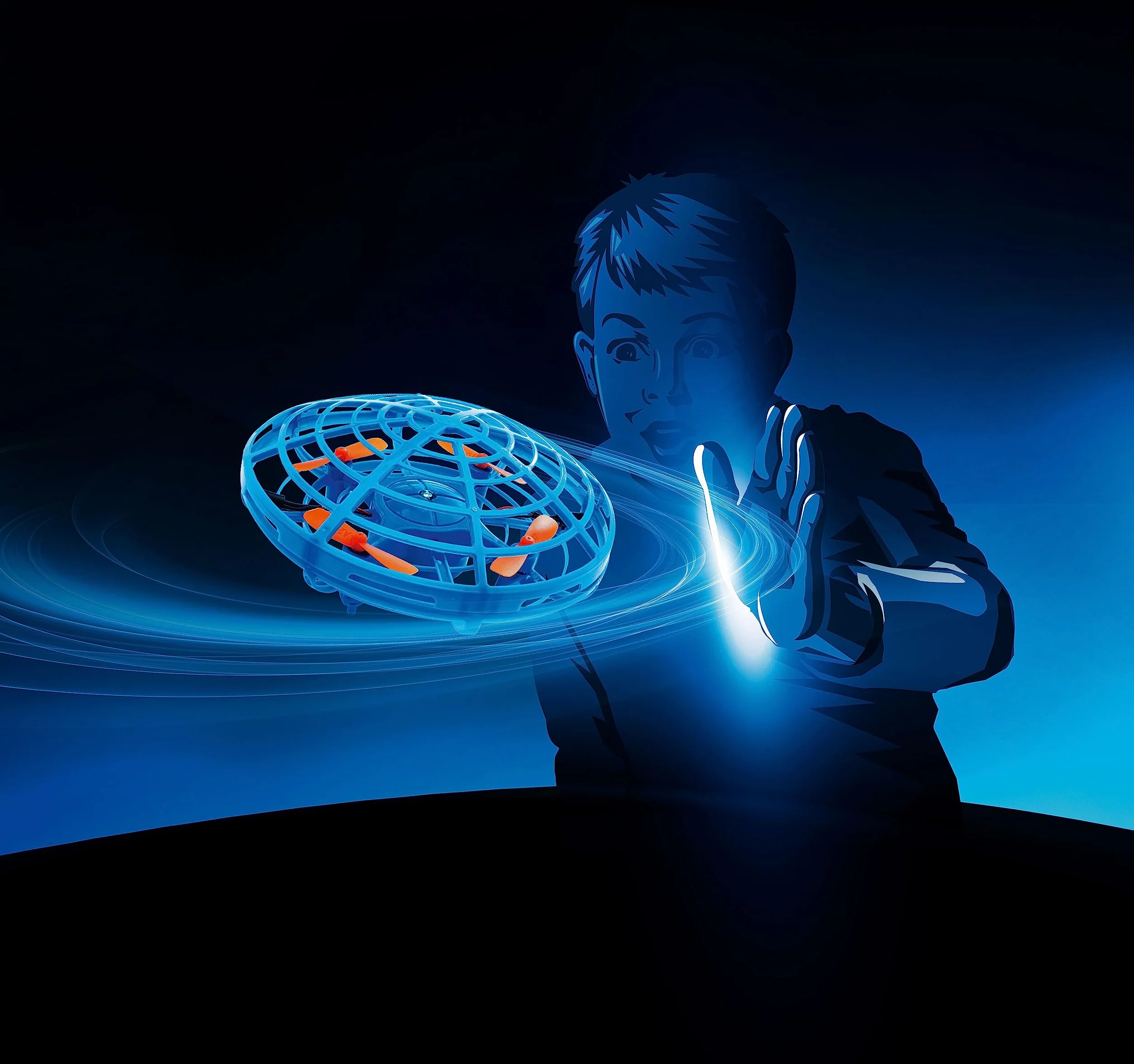 Revell Control Magic Mover niebieski I zabawny dron z funkcją startu rzucania, sterowanie mi rąk, wyposażony w trzy czujniki zapobiegające pękaniu IR, idealny do gier z przyjaciółmi