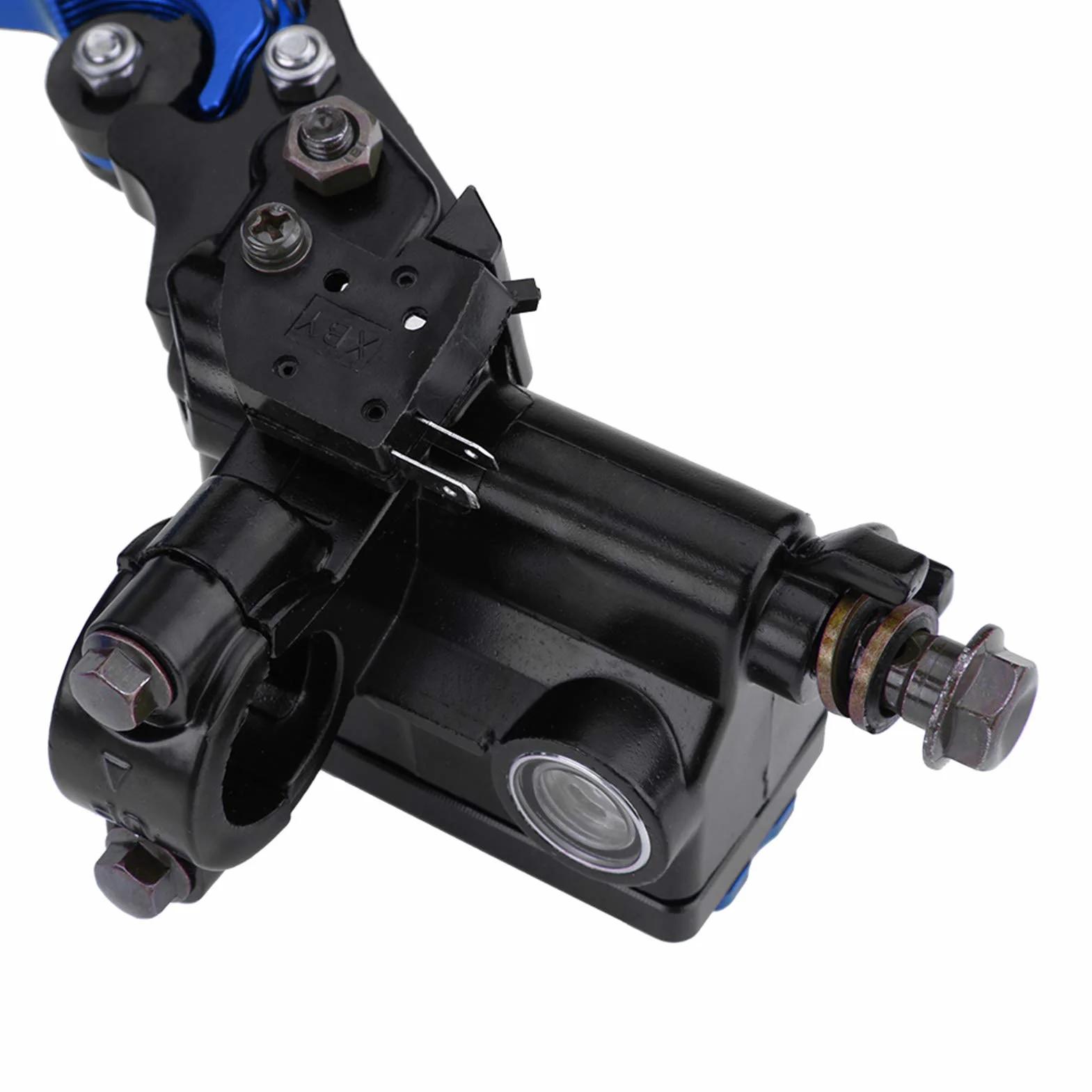 Jedna para lewej i prawej dźwigni sprzęgła, 1 para 7/8"(22 mm) uniwersalnych dźwigni zbiornika głównego cylindra sprzęgła hamulca motocykla (niebieskie)