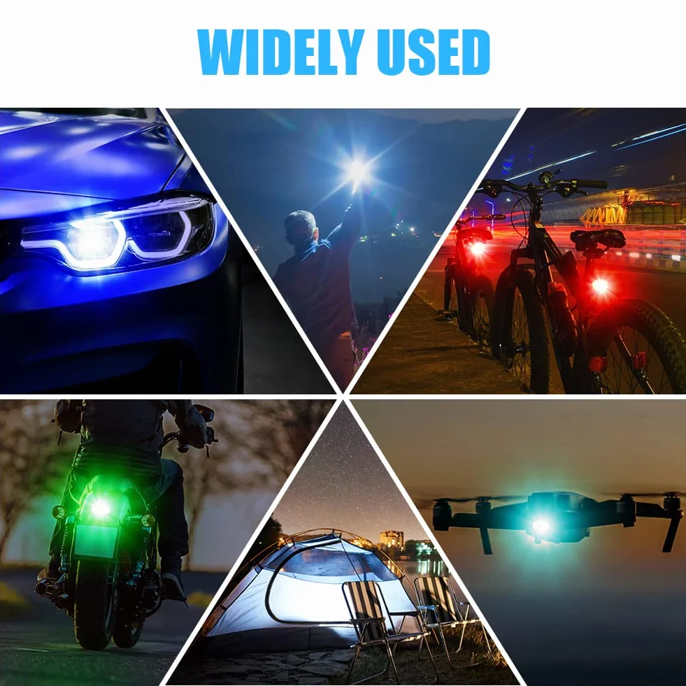 Ainiv Drone Strobe Light, 2PCS Drone Strobe Light, światło antykolizyjne do lotów nocnych, światła ostrzegawcze LED w nocy, 7 kolorów bezprzewodowych do motocykli, samochodów RC, dronów