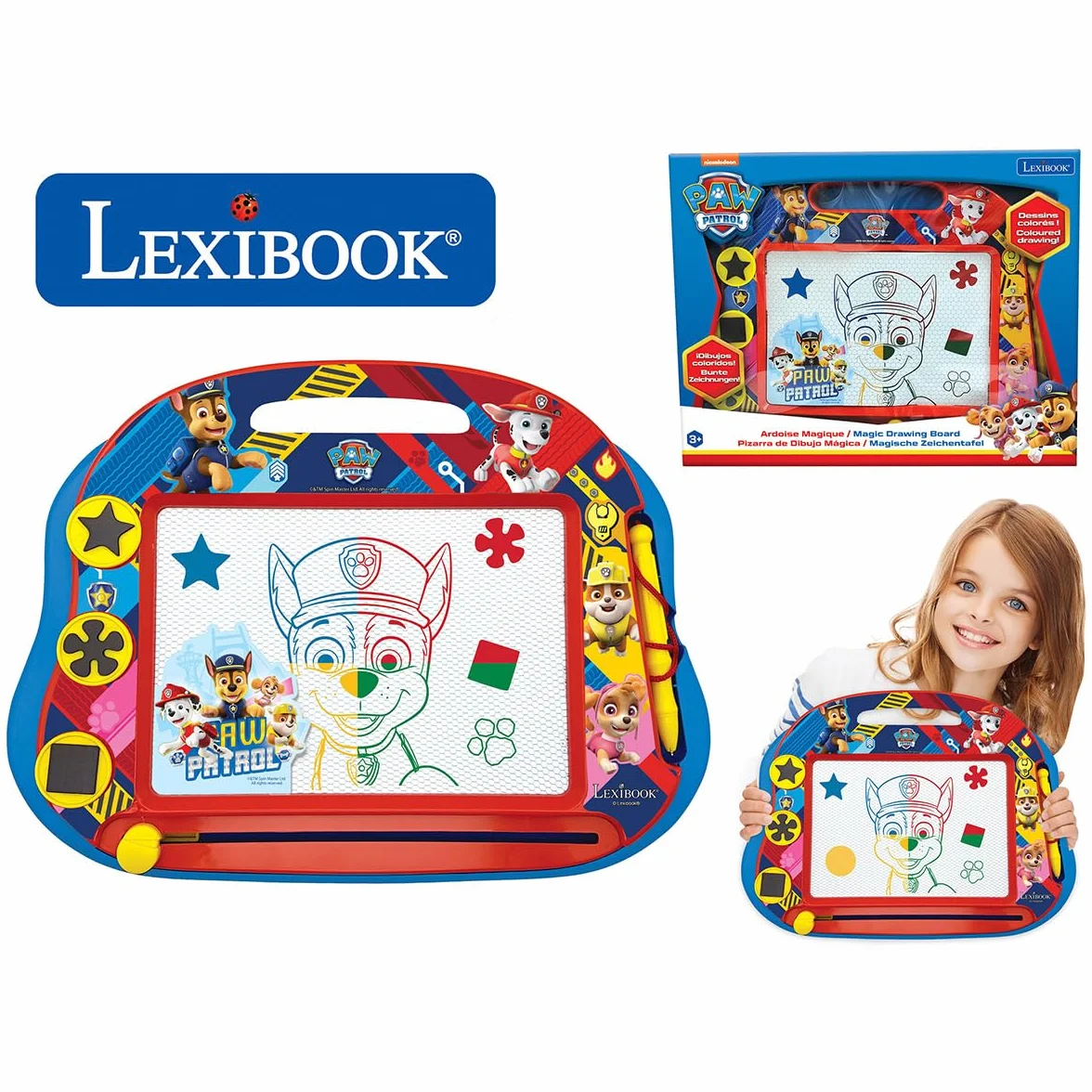 Lexibook CRPA550 Magiczna Magnetyczna Tablica do Rysowania z Czterema Łapami, Magnetyczna Tablica dla Dzieci, Artystyczna Kreatywna Zabawka dla Dziewcząt i Chłopców, Długopis i Magnesy,