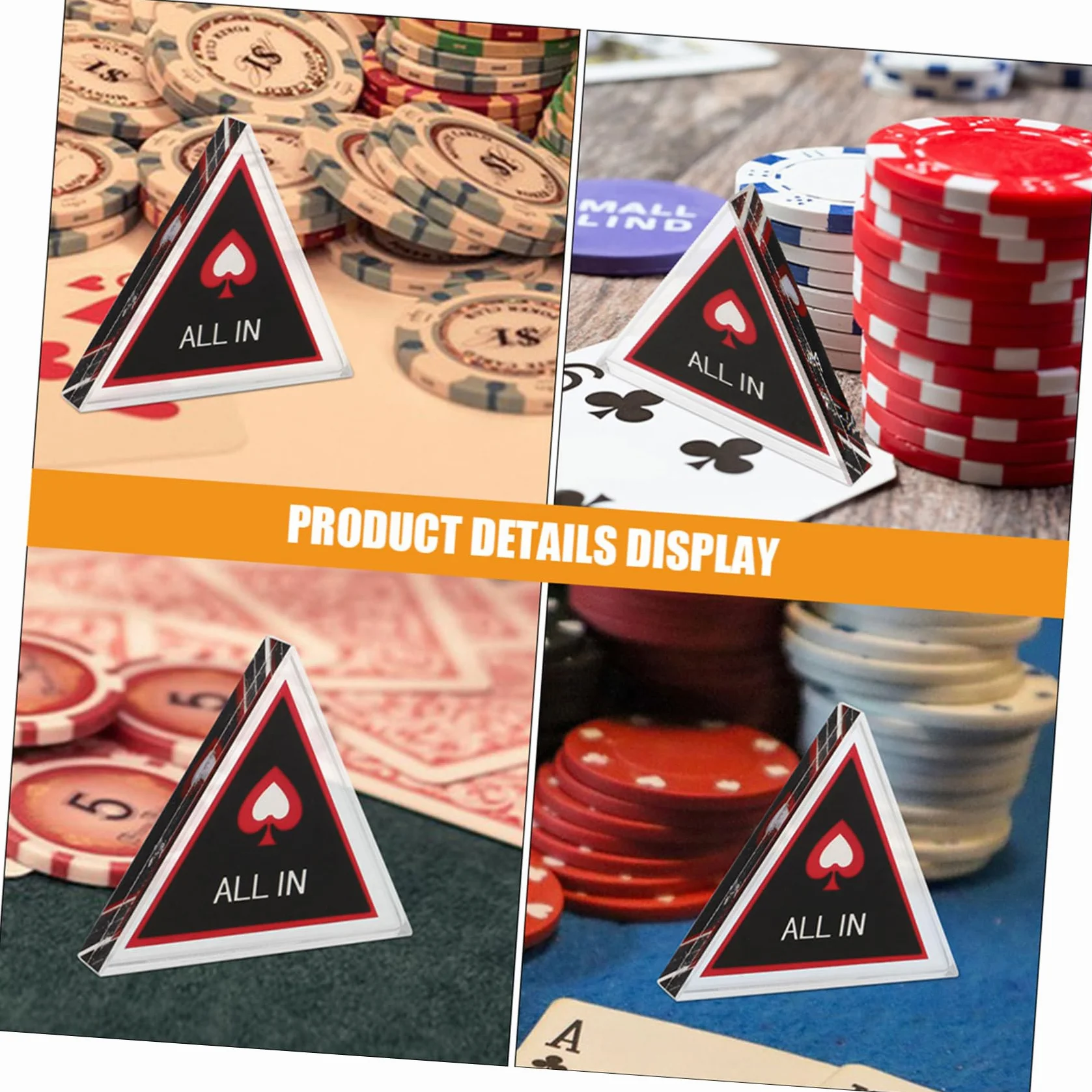 Toyvian Double Layer Poker Game Markers Set with All-in Dealer Button Small And Big Blind Tokens Plastic Chips for Party Supplies And Card Game Accessories