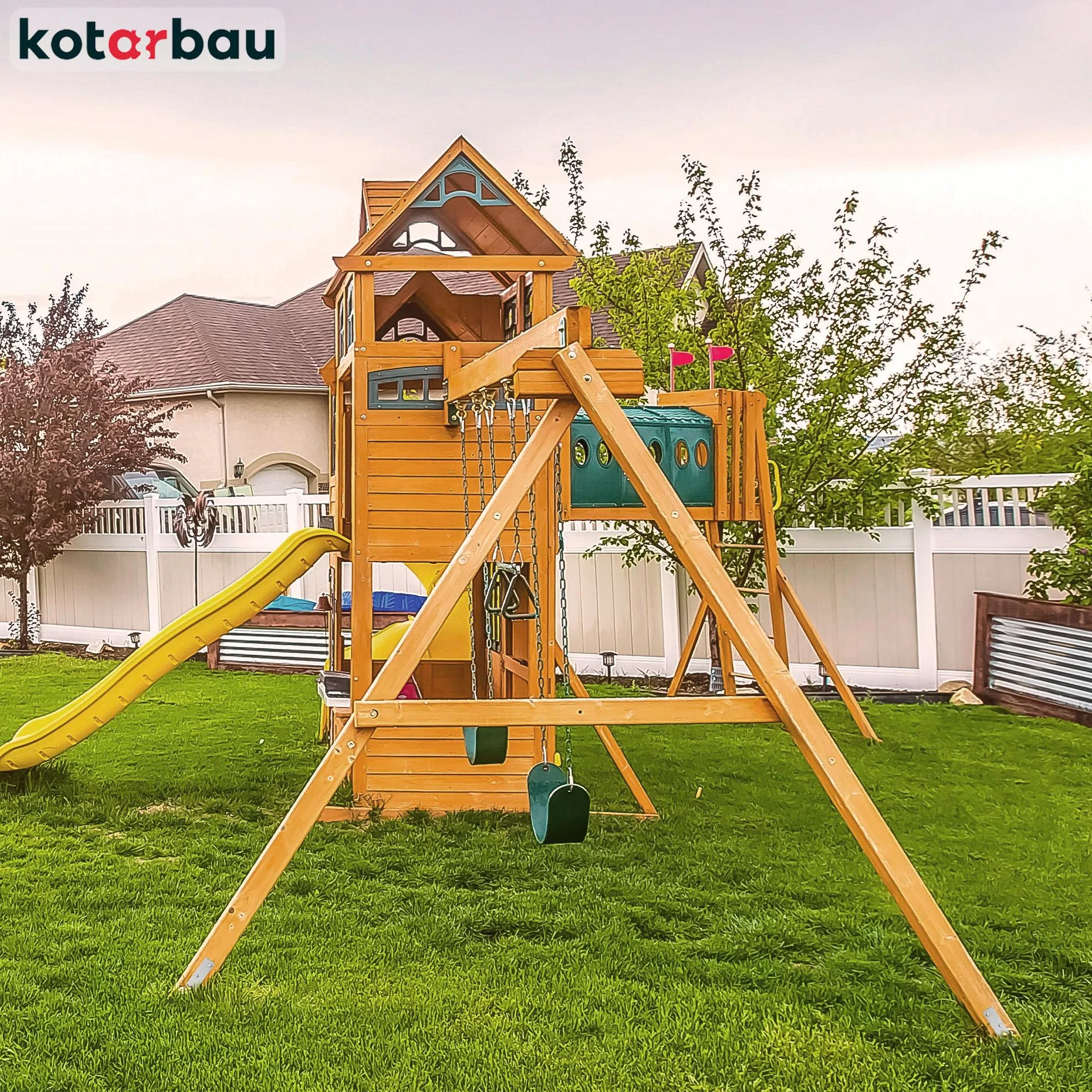 KOTARBAU® Podstawa Huśtawki - 50 CM - Kotwa Wbijana do Ziemi - Podstawa Słupa - Mocowanie Huśtawki - Zestaw 4 SZT