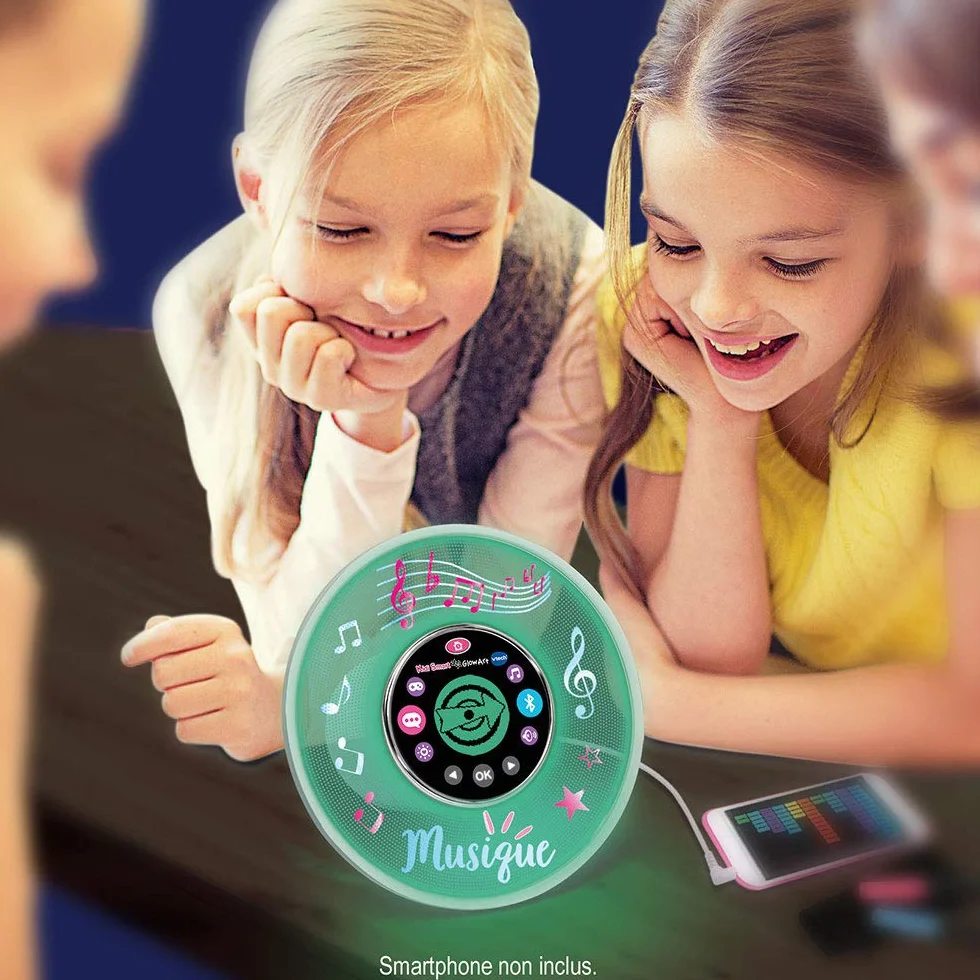 VTech - Kidi Smart Glow Art, podświetlany i inteligentny głośnik Bluetooth do personalizacji za pomocą 2 markerów z efektami neonowymi, magiczna aktywność, budzik, gry, prezent dla dzieci od 6 lat -