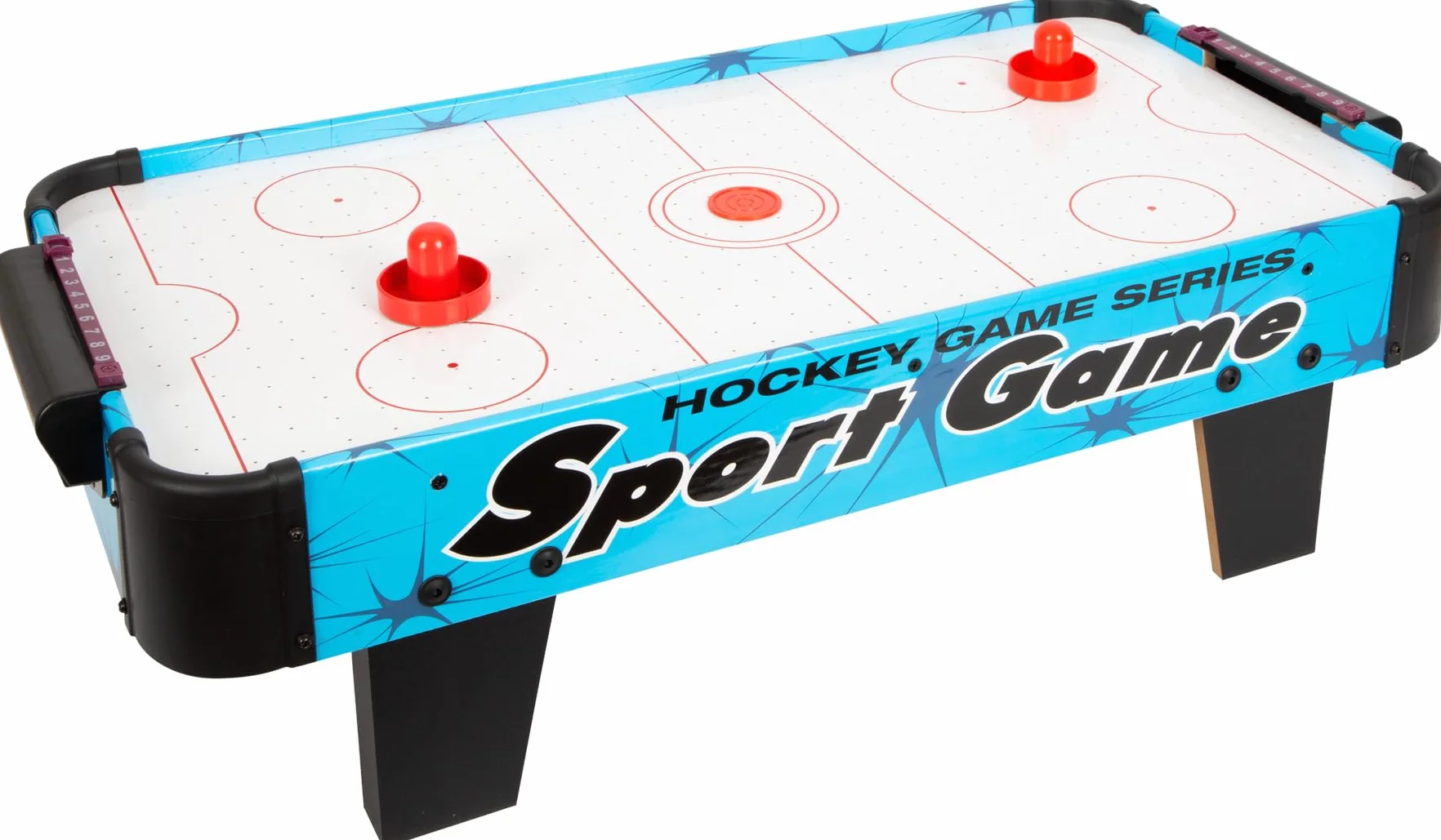 Małe stopy Tisch-Air-Hockey aus Holz und Kunststoff und Compakter Tischaufleger für Speedhockey