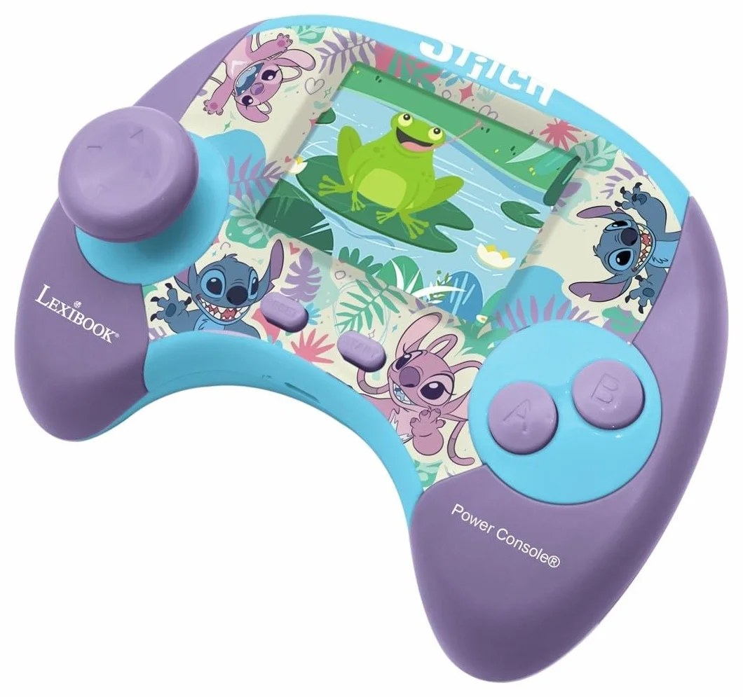 Lexibook Disney Stitch Power Console Dwujęzyczna Francuska, Angielska Konsola do Gier Edukacyjnych z 100 Aktywnościami, JCG100i1, Fioletowa, Niebieska