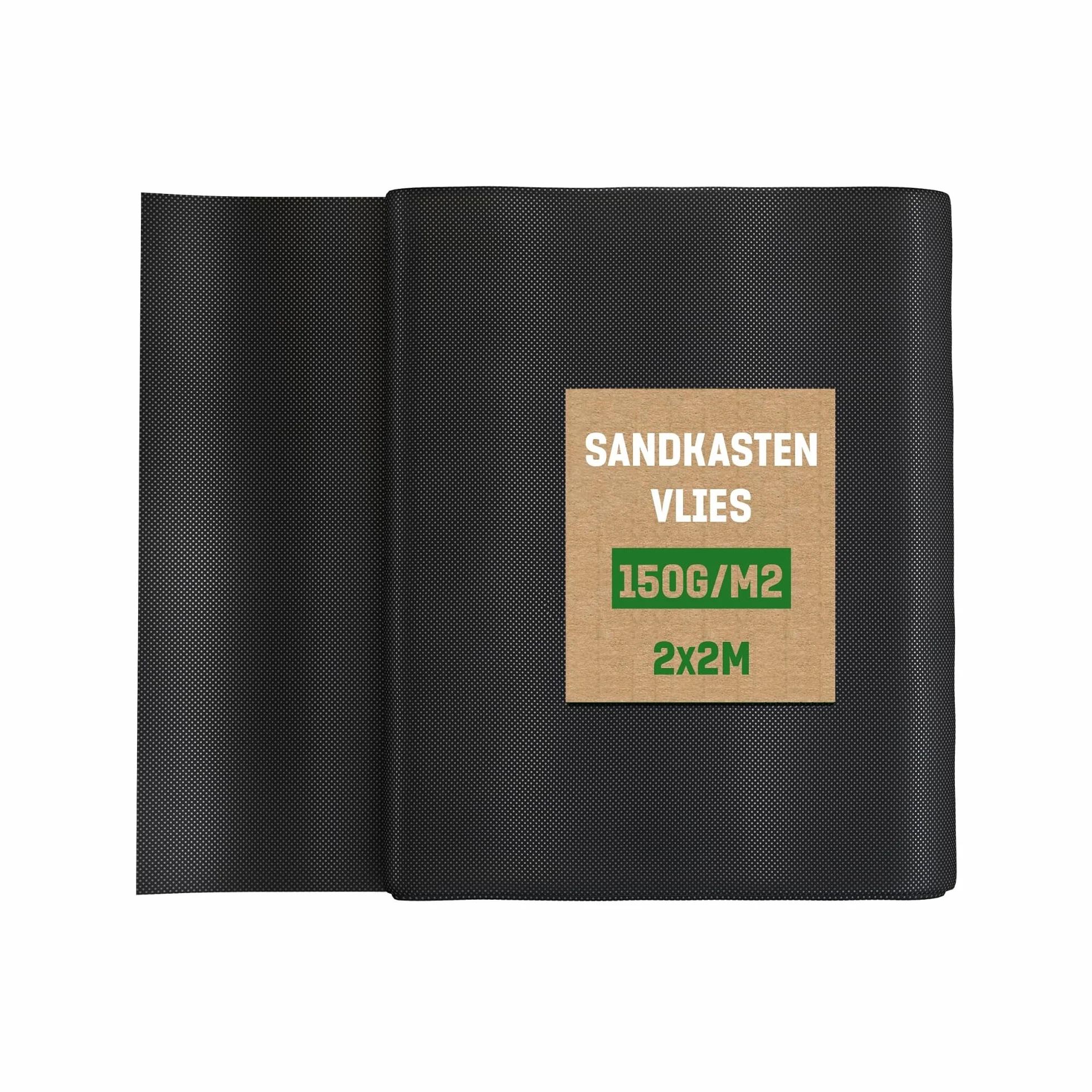 GardenGloss® Włóknina przeciw chwastom 4 m² do piaskownicy 150 g/m², bardzo mocna (2 m x 2 m) – włóknina do piaskownicy, bardzo odporna na rozerwanie i przepuszczająca wodę, włóknina ogrodowa dla