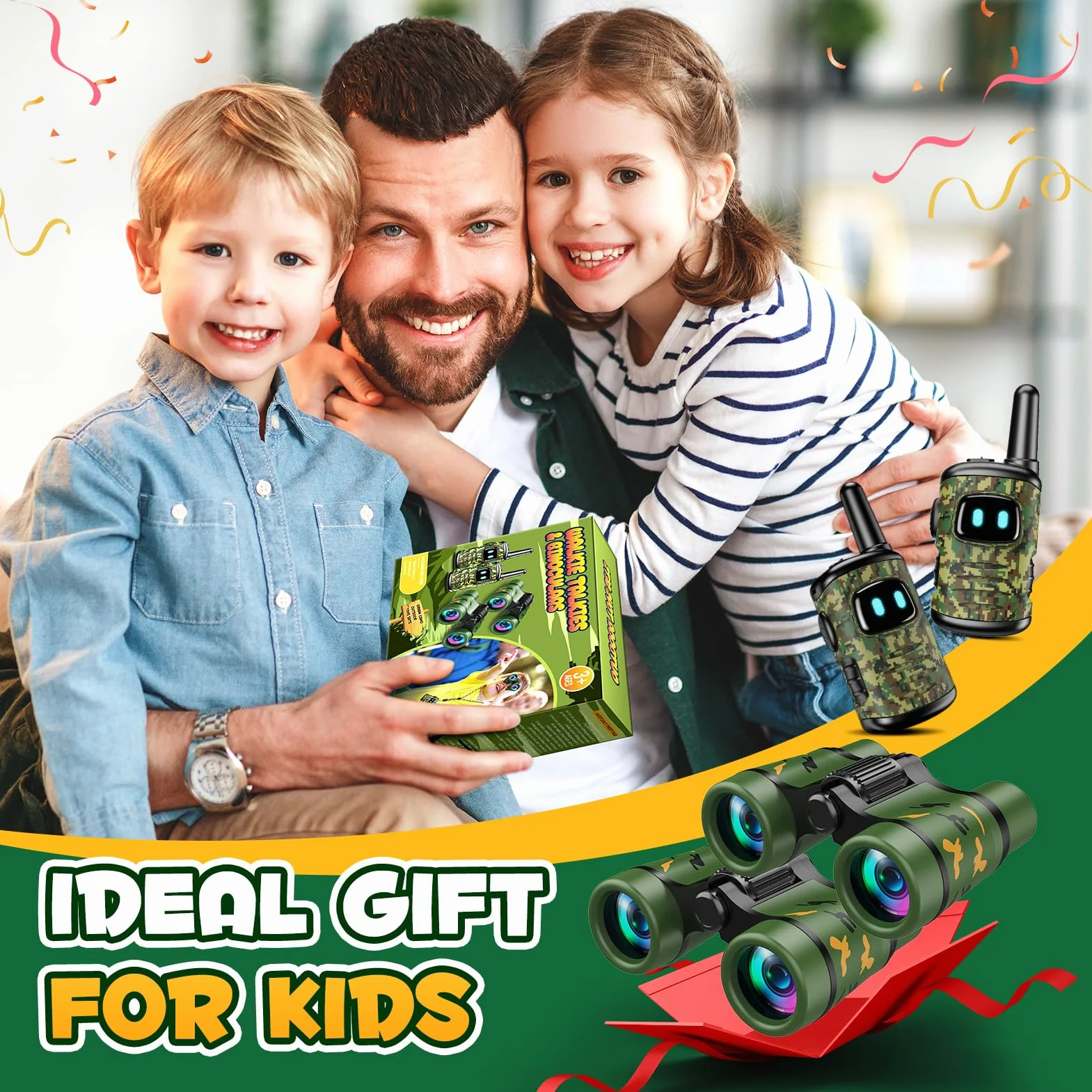 Dislocati Kinder Outdoor Spielzeug ab 3-9 Jahre Junge, Walkie Talkie Kinder Geschenke für 3-9 Jährige Jungen Mädchen Fernglas Kinder Garten Spielzeug Draußen Outdoor Spiele Entdecker Set für Kinder