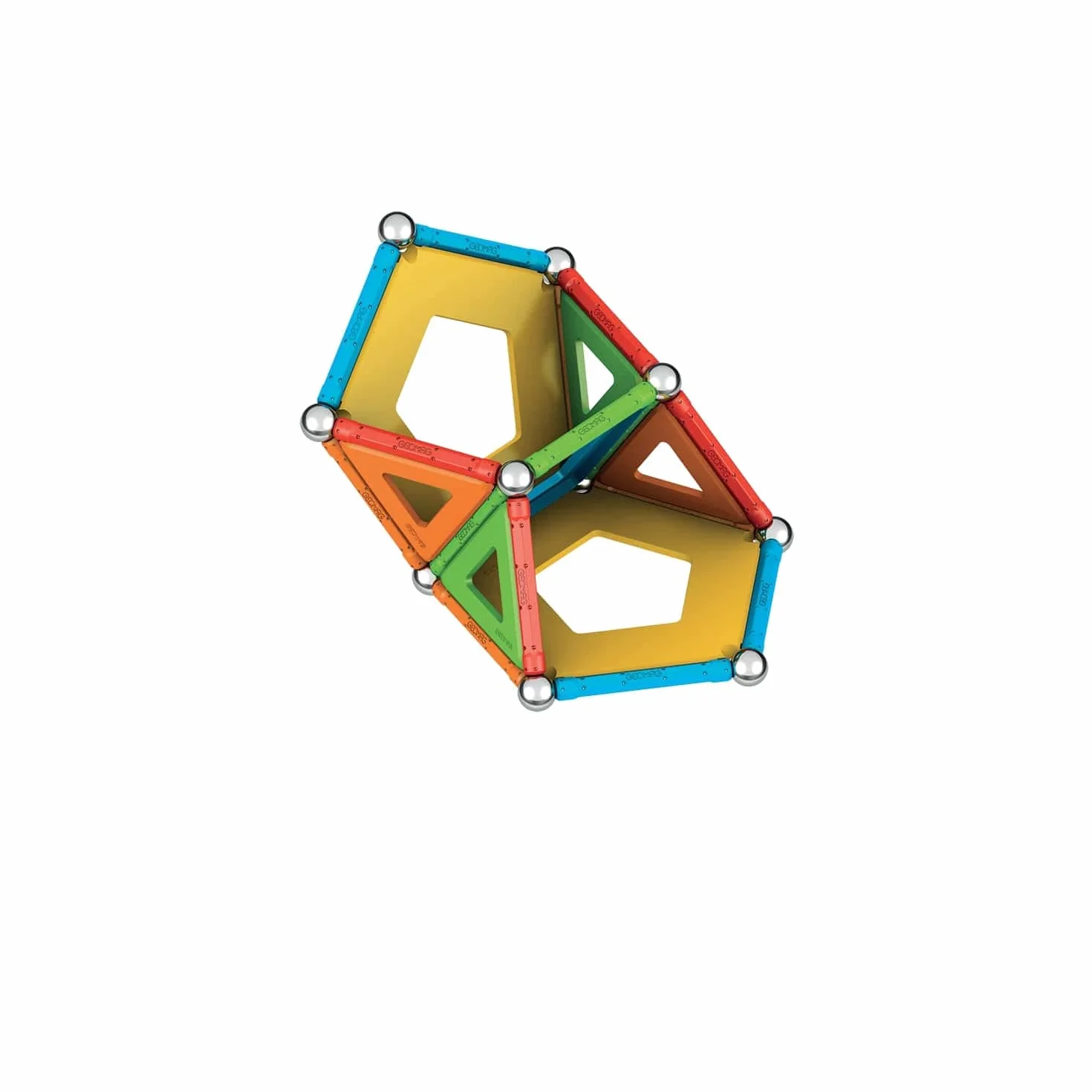 Geomag - Supercolor - Superkolorowe Magnetyczne Klocki dla Dzieci, Zabawka Magnetyczna, Gra Edukacyjna, Green Collection, 100% Plastiku z Recyklingu, 52 sztuk
